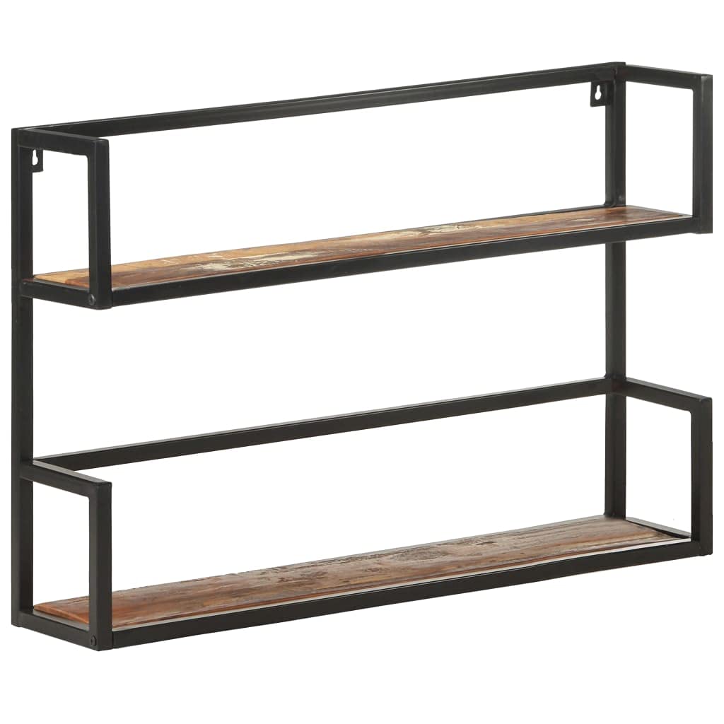 35.4x7.9x23.6 Inch Solid Reclaimed Wood Floating Shelves - Wall Mounted Display Shelf & Book Storage for Living Room, Bedroom, Office | Rustic Wall Shelving for Home Decor & Organization