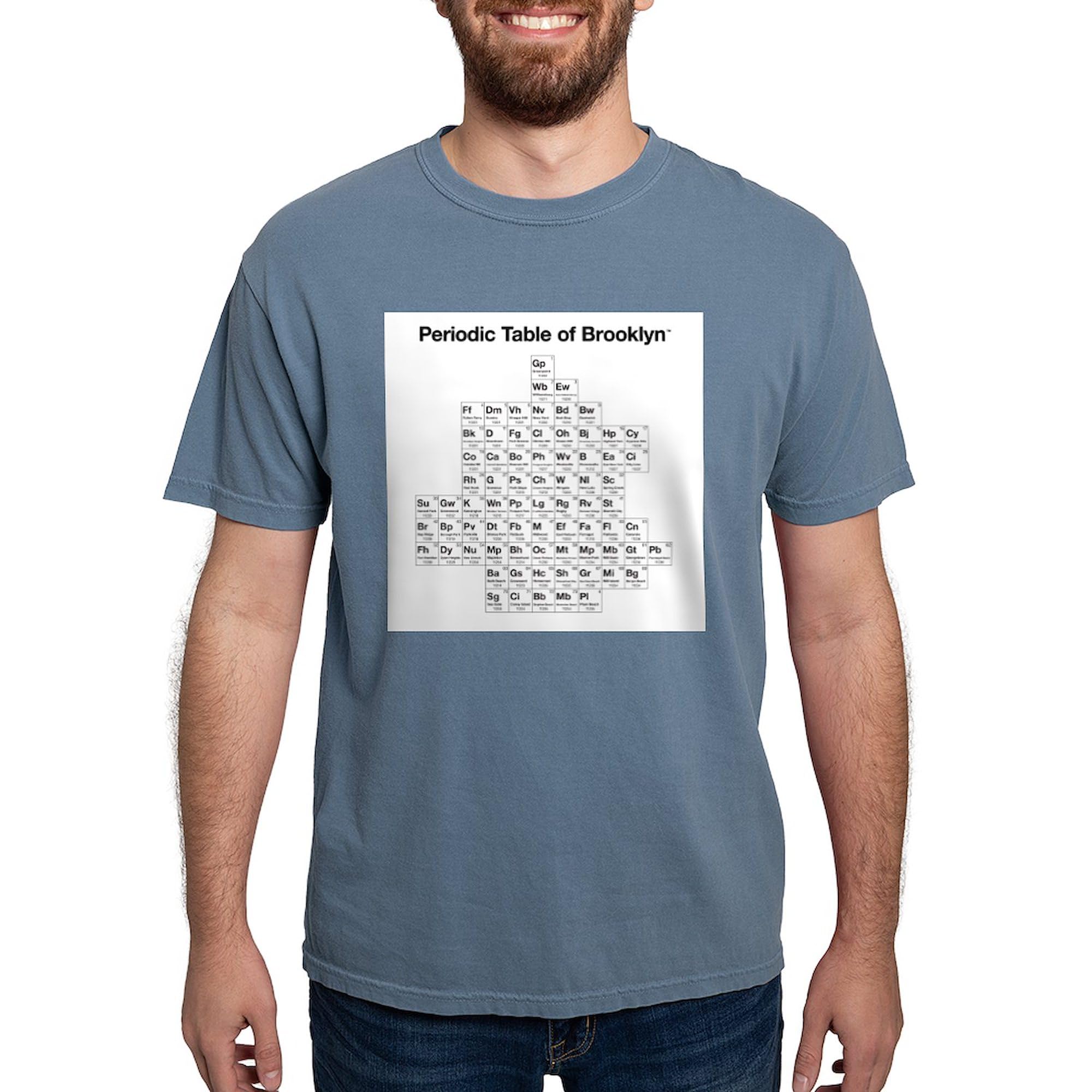 Periodic Table of Brooklyn T-Shirt for Men | Comfort Colors® Soft Cotton Tee | Casual Wear, Gifts for Science & Brooklyn Lovers