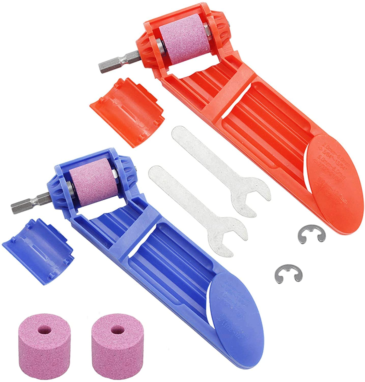 Diamond Drill Bit Sharpener Tool - 2pcs Portable Hand Drill Sharpener for Grinding & Polishing (Blue & Orange) - Perfect for DIY Projects, Metalworking & Woodworking