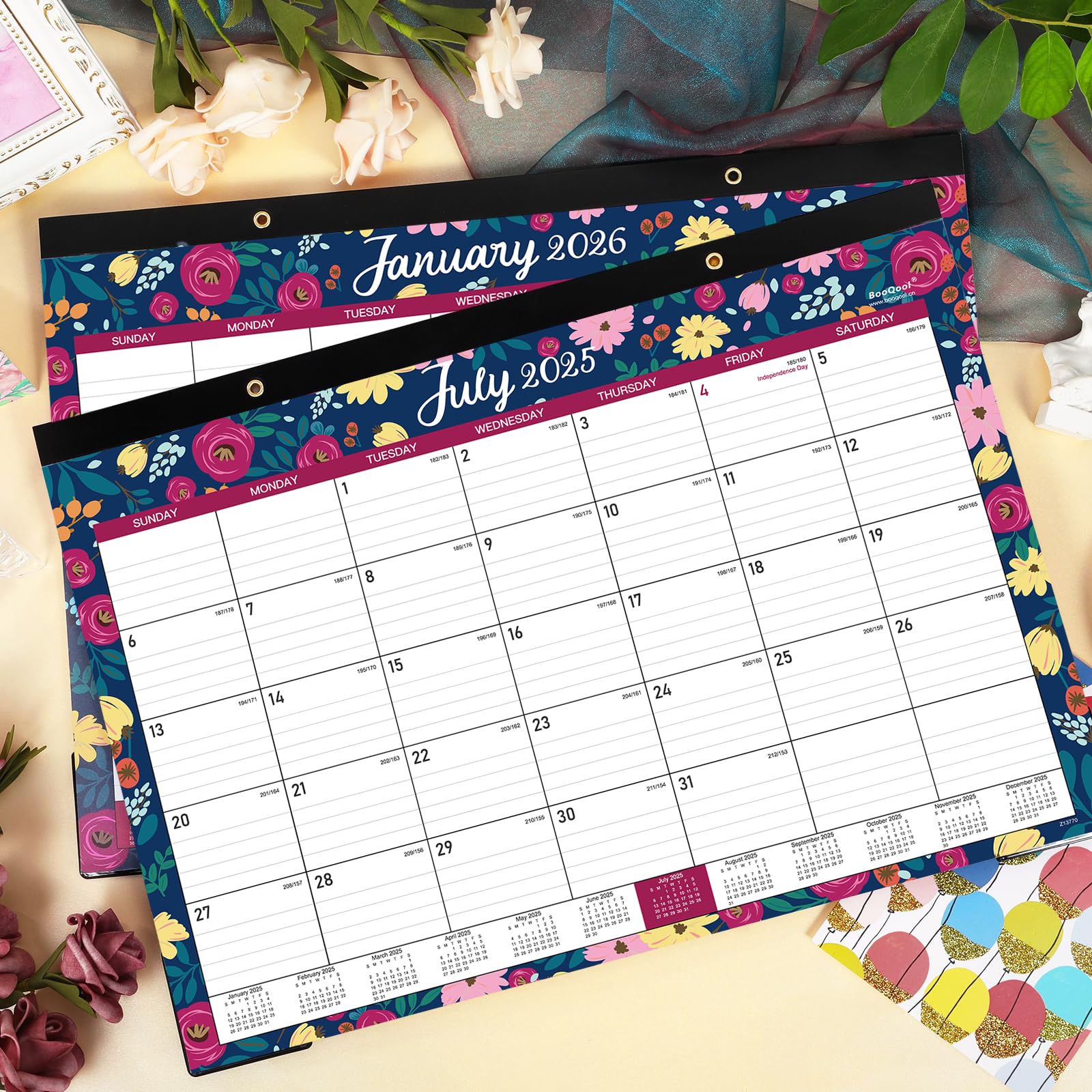 2025-2026 Large Monthly Desk Calendar | 18-Month Planner (July 2025 - December 2026) | 14.6