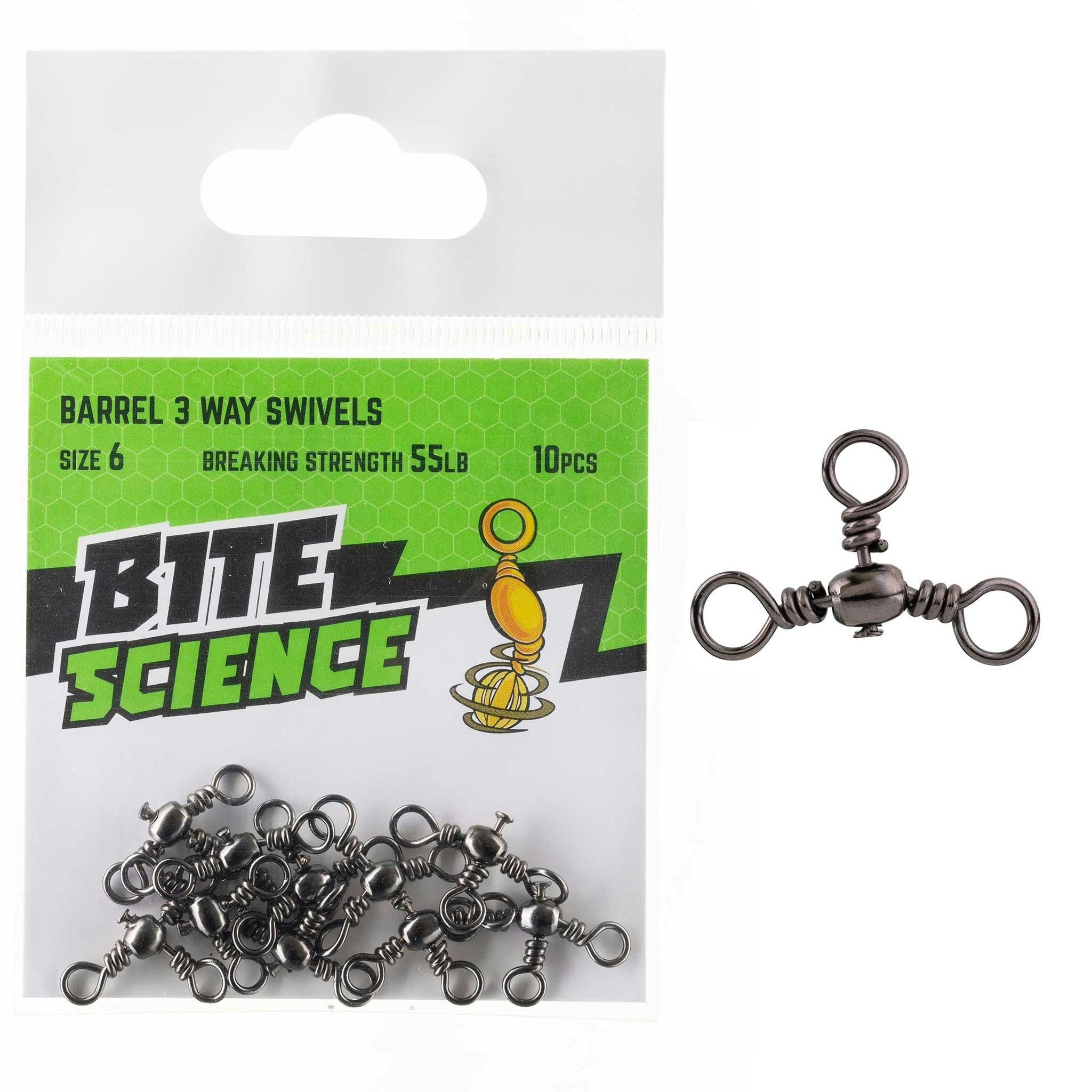 Bite Science Swivels Barrel 3 Way Fishing Lure - High Performance Bass Fishing Lures for Freshwater & Saltwater - Perfect for Casting, Trolling and Jigging