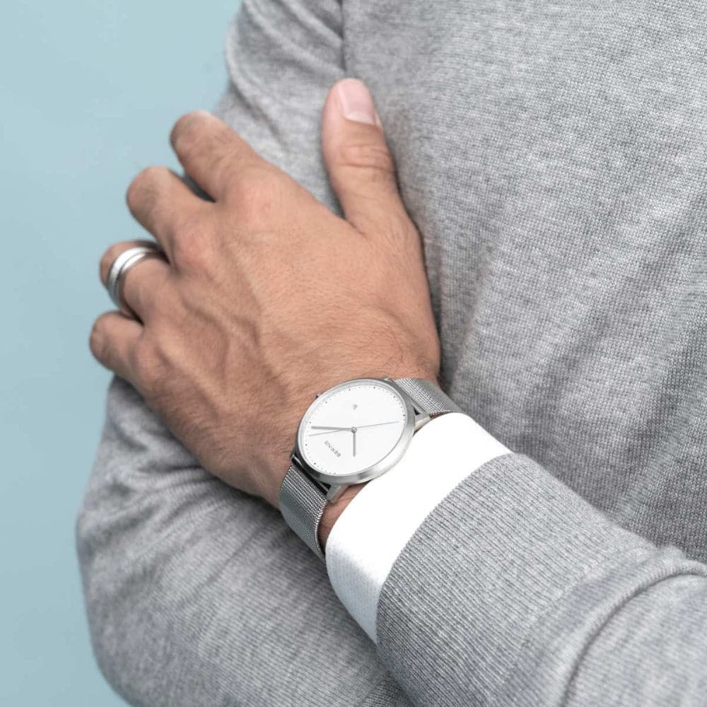 Bering White Dial Brushed Silver Milanese Strap Unisex Watch 11139 004 - Premium Scandinavian Design for Men & Women - Perfect for Business, Casual & Everyday Wear