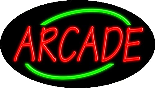 Vintage Arcade Glass Neon Sign #14140 - Handcrafted in USA | Perfect for Game Room, Bar & Retro Decor