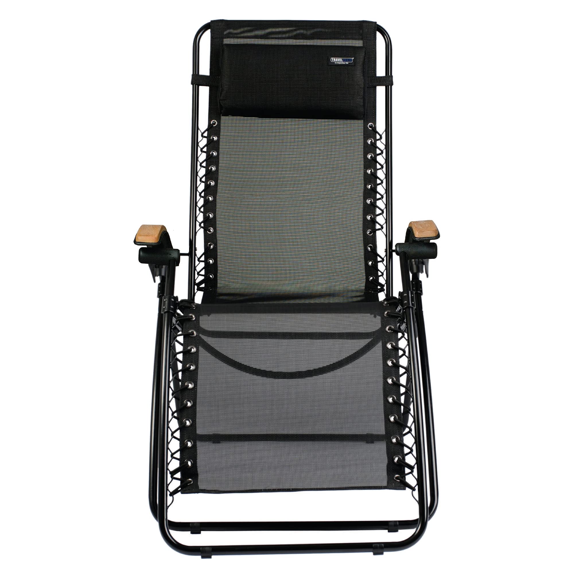 Portable Folding Travel Chair - Lounge Lizard Black Outdoor Camping & Beach Relaxation Chair