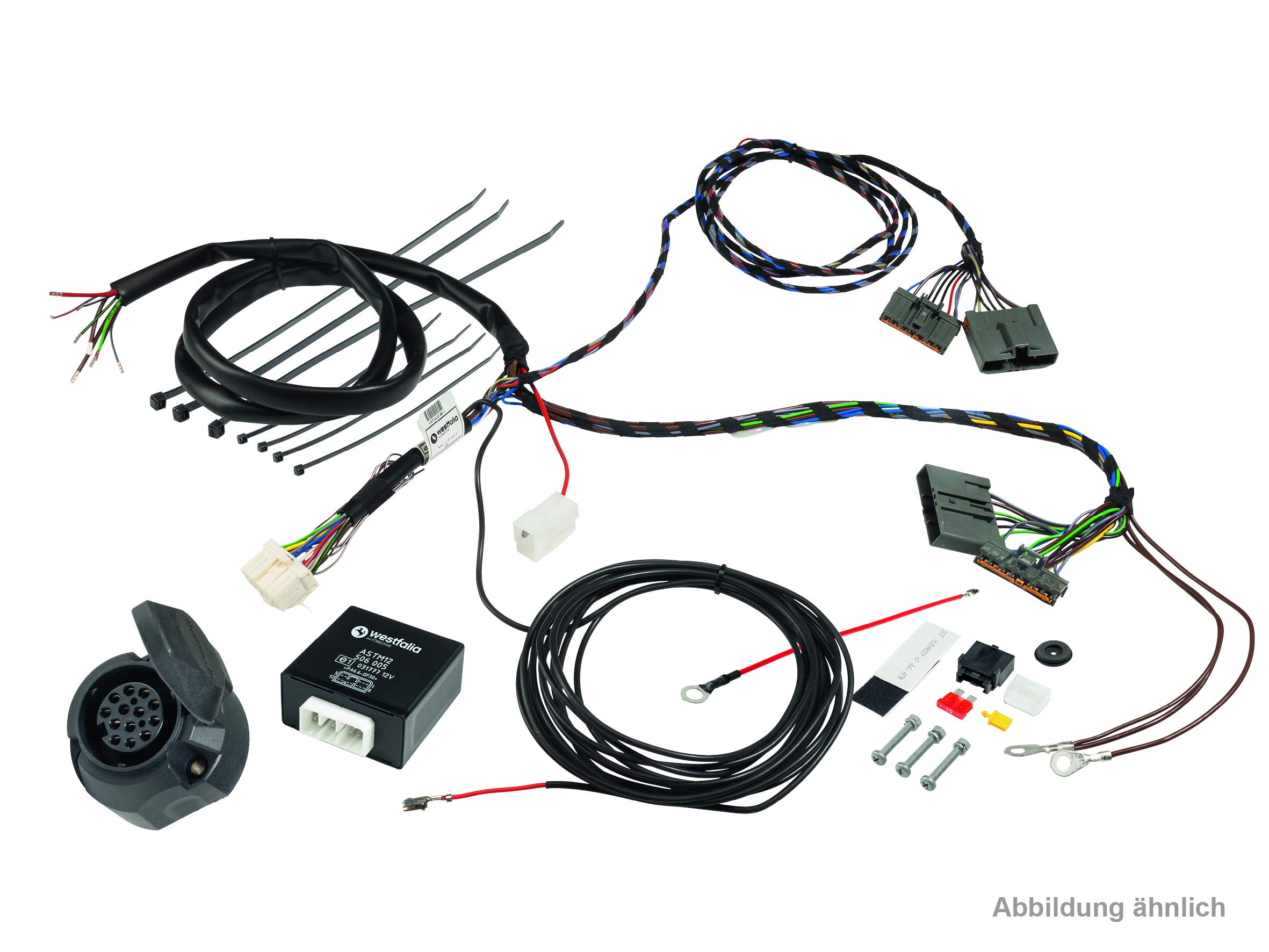 Westfalia 313176300113 Universal Electric Towbar Wiring Kit - Complete Towing Harness for Car, SUV & Truck - Easy DIY Installation for Trailer Lights & Brakes | Perfect for Road Trips, Camping & Hauling