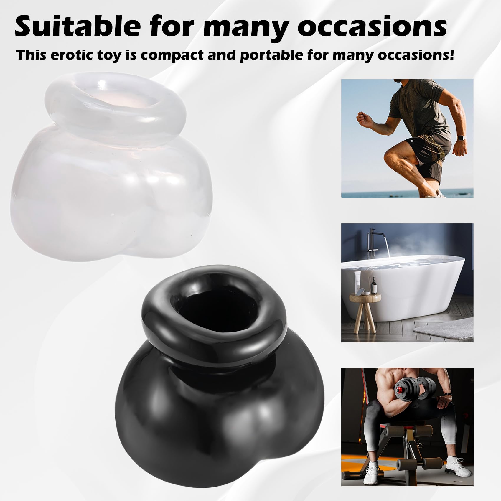 Premium Soft Silicone Testicle Stretcher & CBT Chastity Device Set (2-Piece) - BDSM Bondage Gear for Men with Scrotal Restraints | Cock & Ball Torture Training Kit for Couples Play & Solo Exploration