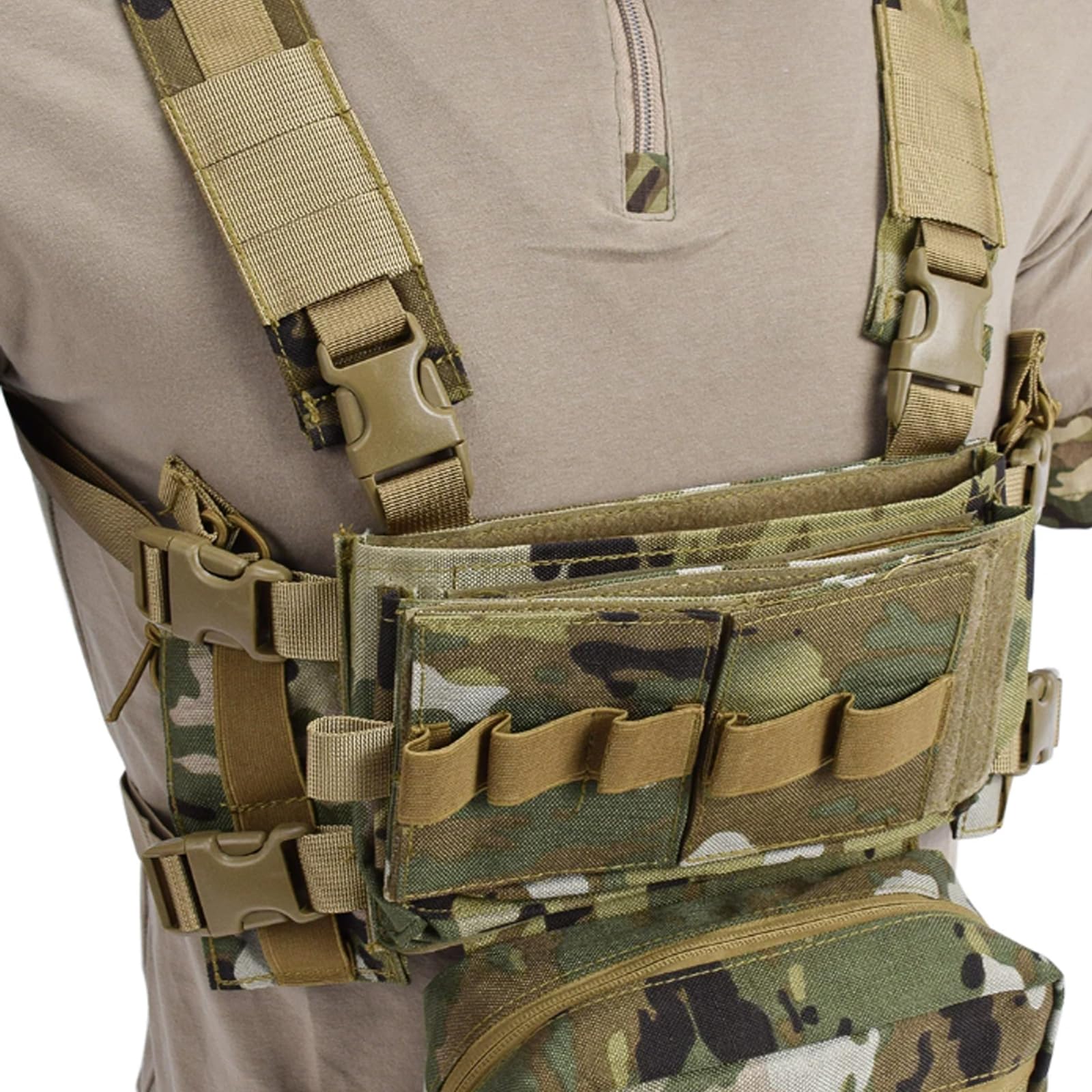 Adjustable Tactical Chest Rig Vest with Quick Detach System - Military Grade Molle Compatible Chest Pack for Camping, Hiking, Hunting & Outdoor Adventures - Perfect for Airsoft, Paintball & Survival Gear Organization