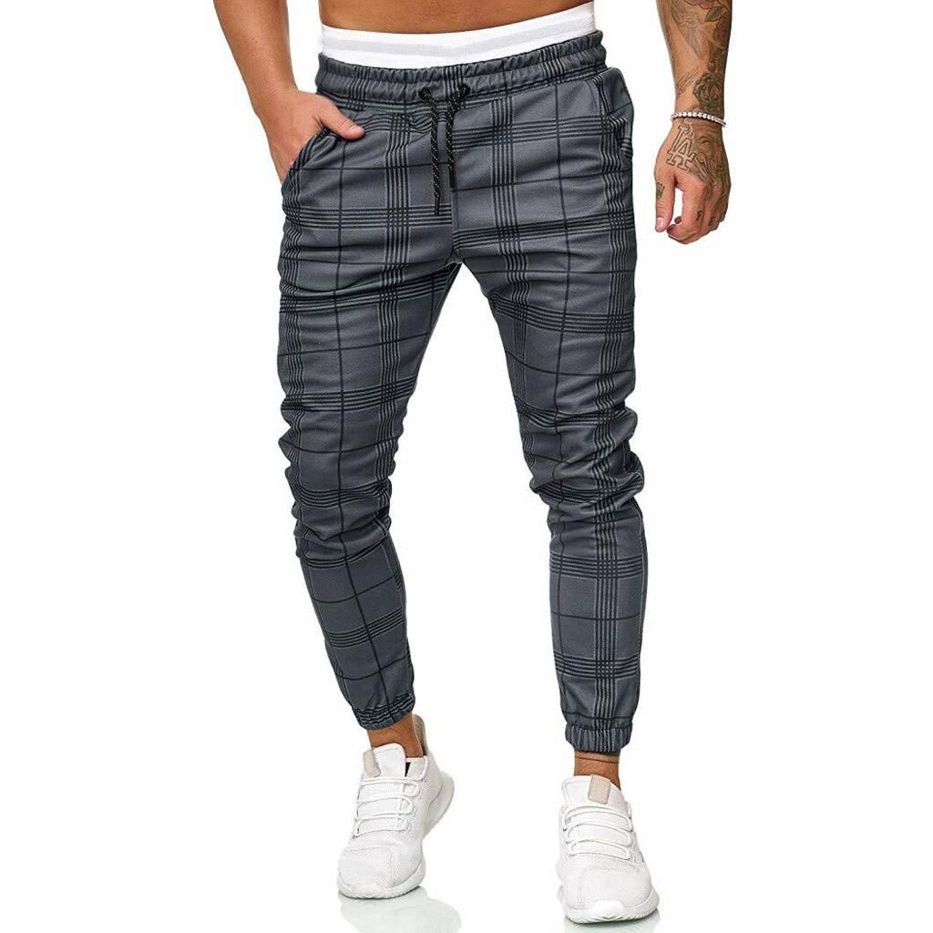 Fanteecy Men's Striped Track Pants - Skinny Fit Stretch Joggers, Elastic Waist Casual Sweatpants & Chino Trousers for Running, Gym, Lounge & Streetwear Fashion