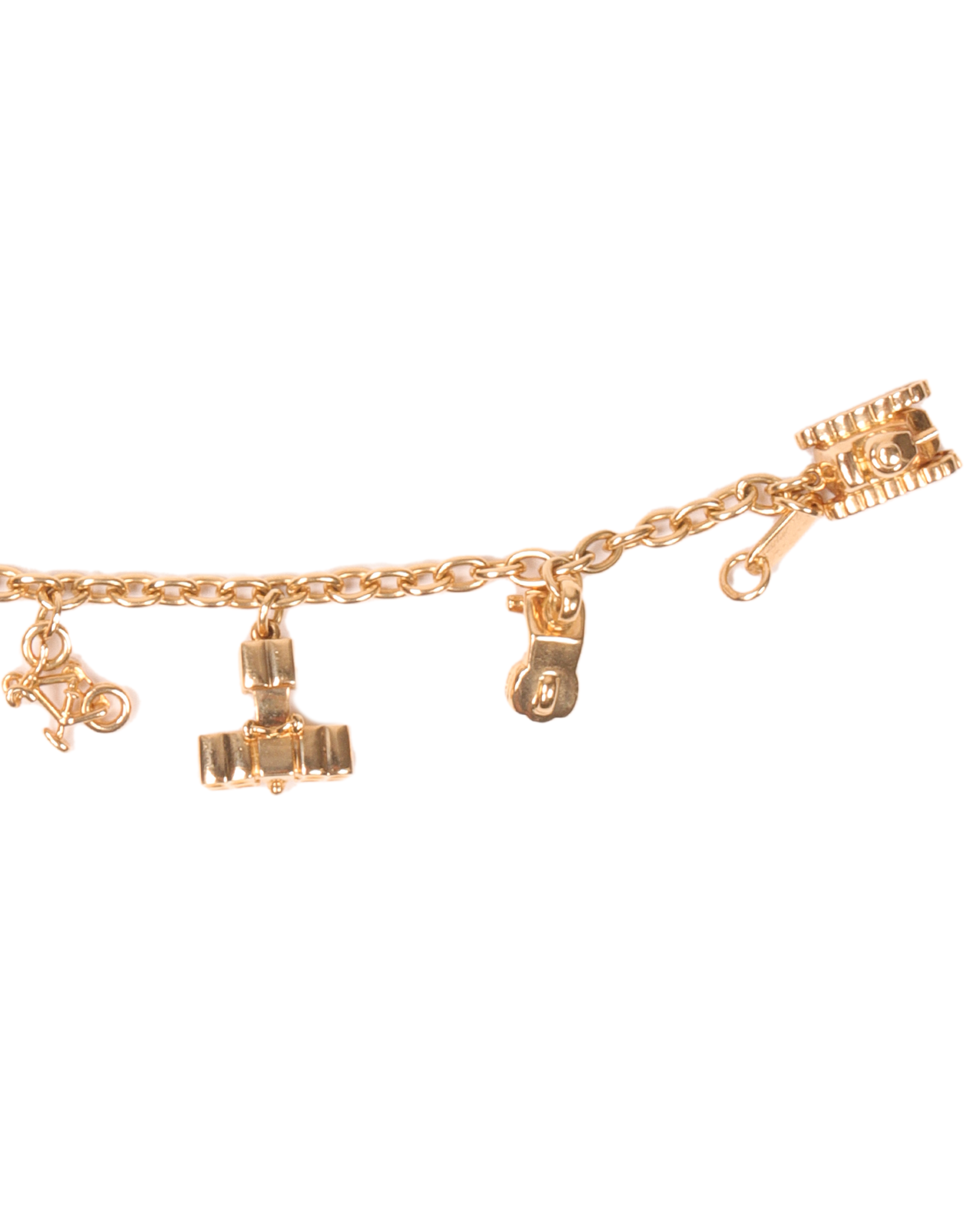 18K Yellow Gold Travel Charm Bracelet for Women - Elegant Adjustable Bracelet with Travel-Themed Charms - Perfect for Vacation, Gifts & Everyday Wear