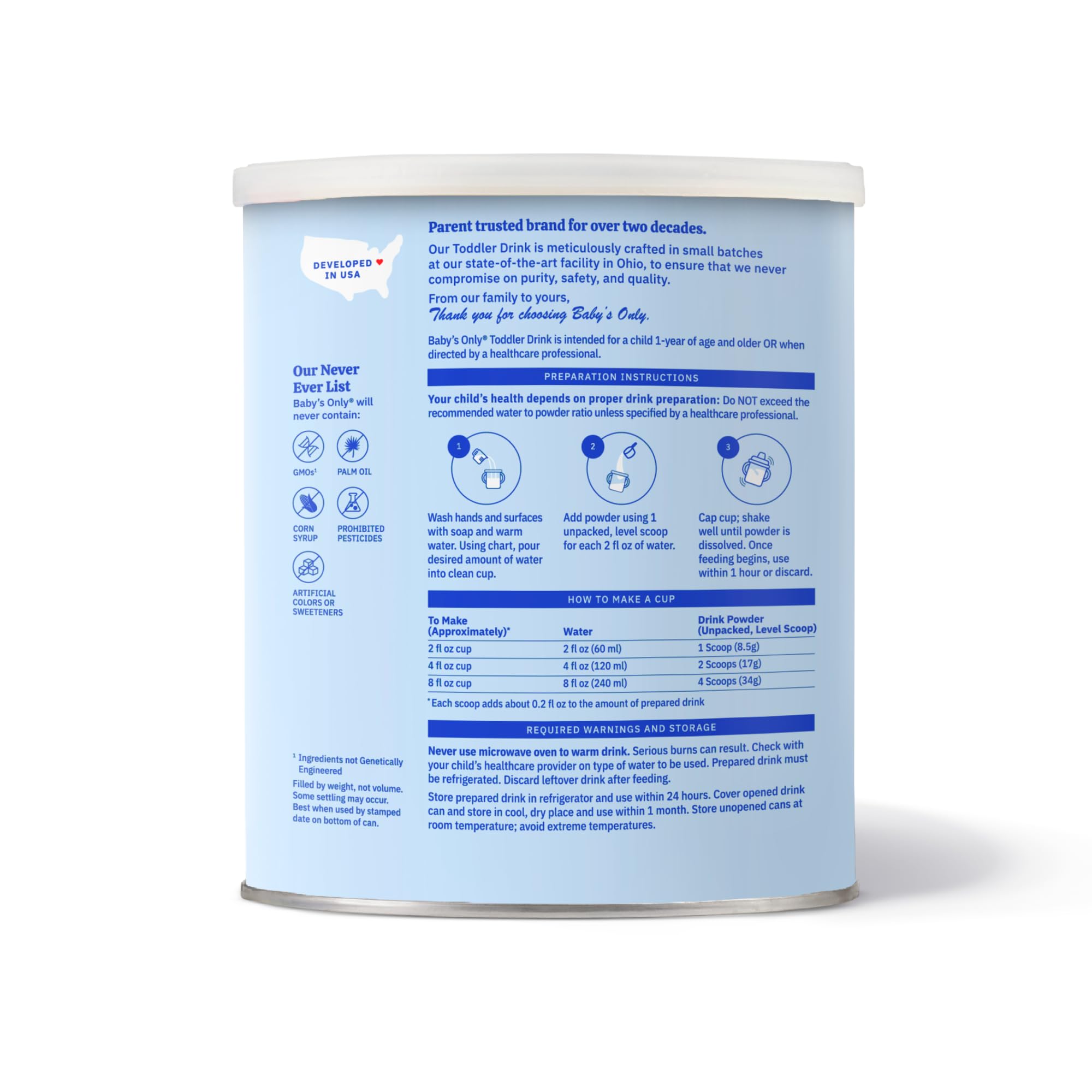 Organic LactoRelief Toddler Formula for Lactose Sensitive Babies 12+ Months - Soy & Dairy Free Milk Powder, 12.7oz (6 Pack) - Gentle Nutrition for Digestive Comfort, Daycare & Travel Feeding