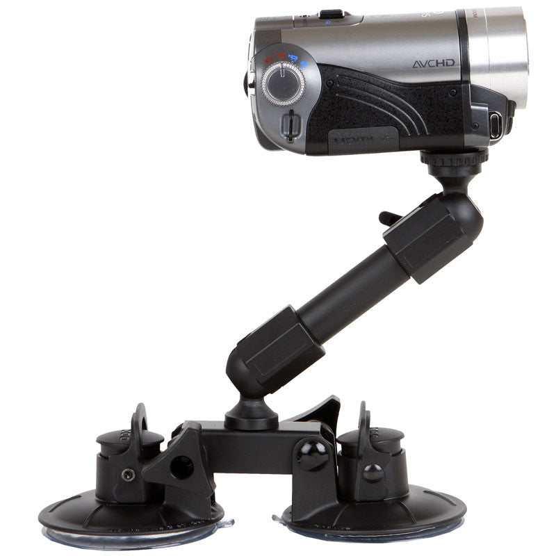 Delkin Fat Gecko Dual Suction Camera Mount - Secure Car Windshield & Glass Mount for DSLR, Camcorders, Action Cameras - Perfect for Vlogging, Road Trips & Outdoor Adventures