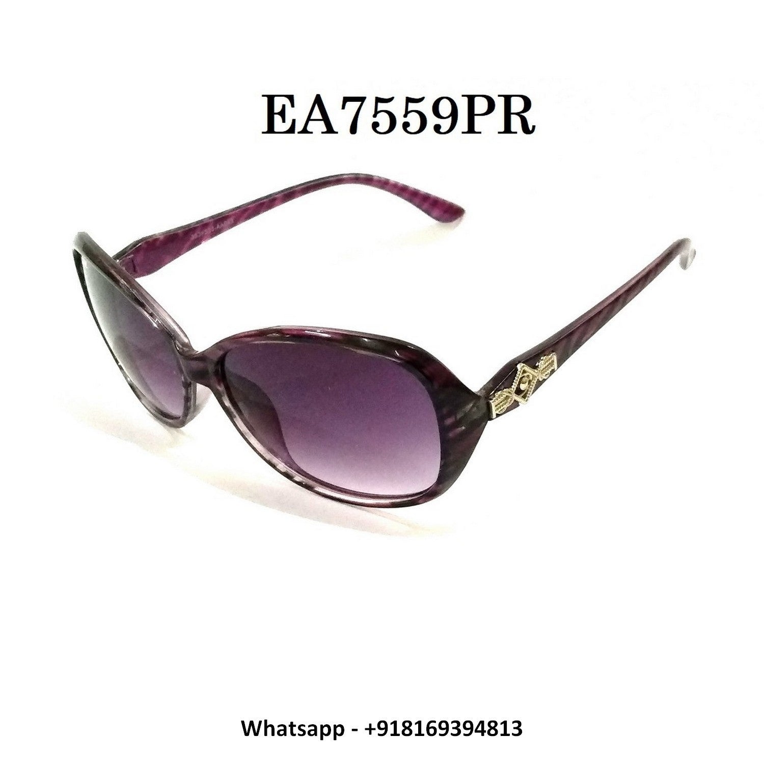 Stylish Purple Sunglasses for Women - Trendy UV Protection Shades EA7559PR - Perfect for Outdoor Activities, Beach & Driving