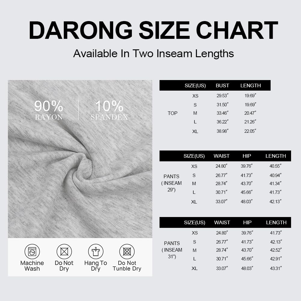 Darong Women's 2 Piece Lounge Set - Ruched Short Sleeve Top & High Waisted Wide Leg Pants - Soft Casual Tracksuit for Home, Yoga, Travel & Everyday Wear