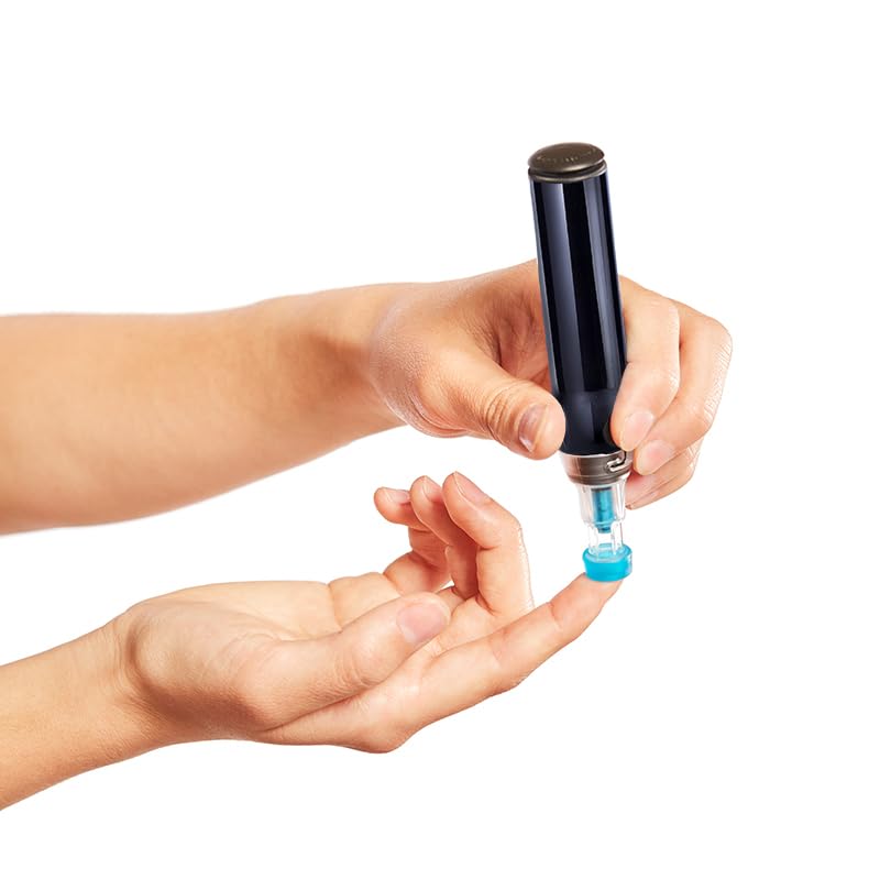 Genteel Plus Painless Blood Sugar Testing Device - No Prick Vacuum Lancing for Diabetes, Glucose, Ketone & DNA Home Tests (Buff Black) - Ideal for Pain-Free Glucose Monitoring at Home