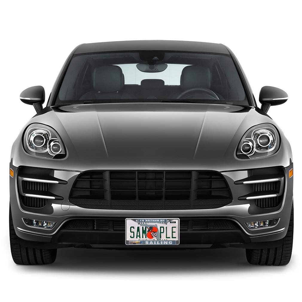High-Quality Metal Insert License Plate Frame - 'I'd Rather Be Sailing' Weatherproof Car Accessory - Chrome Finish with 2 Holes & Solid Insert - Perfect for Boaters, Sailors & Car Enthusiasts