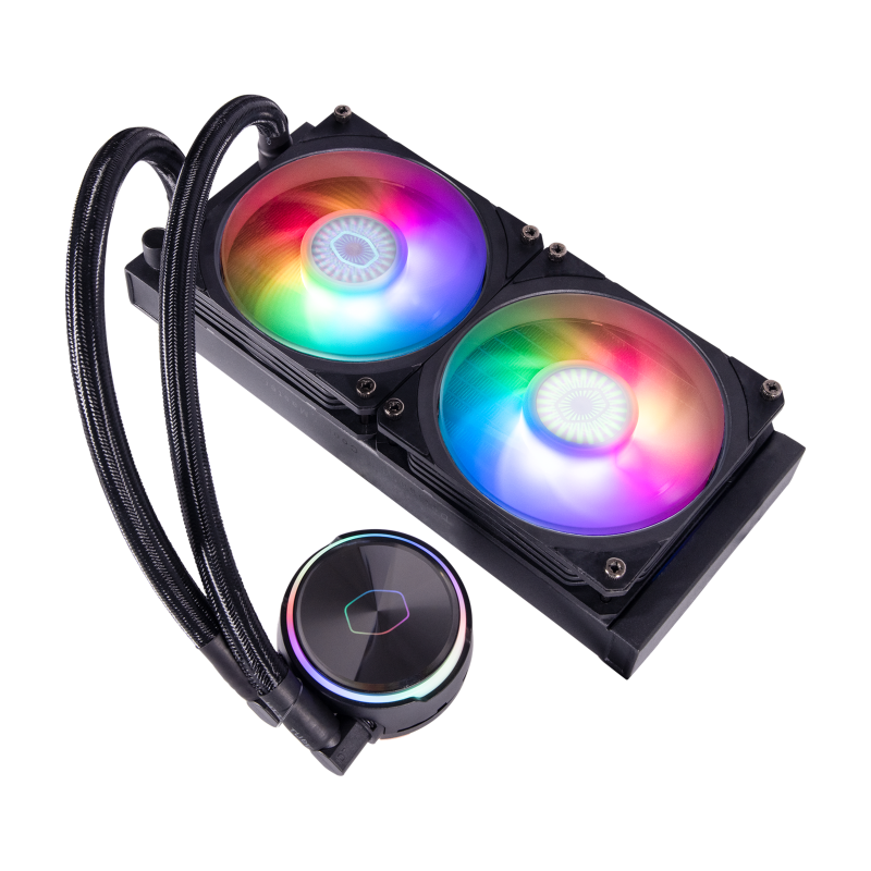 Cooler Master MLY D24M A23PZ R1 CM MASTERLIQUID PL240 FLUX ARGB CPU Liquid Cooler - 240mm Radiator, Dual Chamber Pump, 5-Year Warranty - Perfect for Gaming PC Builds & High-Performance Cooling