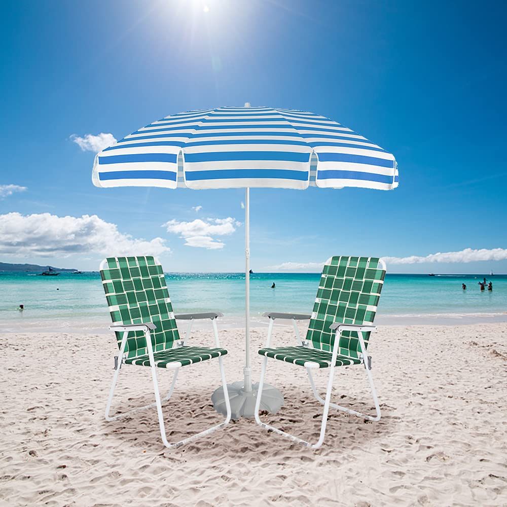 VINGLI 4-Pack Folding Patio Chairs - Portable Outdoor Beach, Garden & Yard Chairs - Heavy Duty Webbed Design - Dark Green Classic Style - Perfect for Picnics, Camping & Backyard Relaxation
