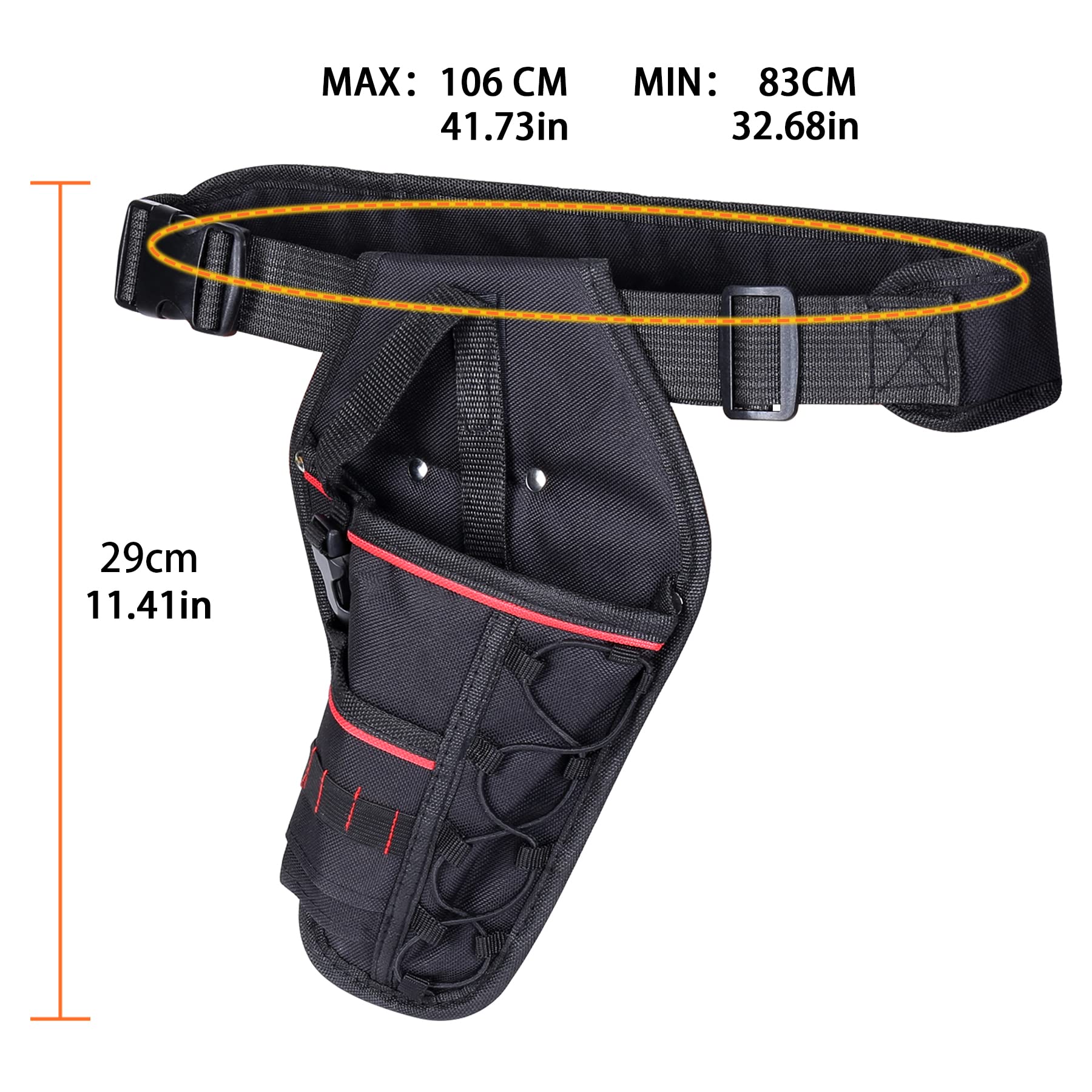 **Khanka Cordless Drill Holster - Adjustable Shoulder Strap Tool Bag for Most Cordless Drills - Portable & Durable Black Drill Holder for DIY, Construction & Home Repair**