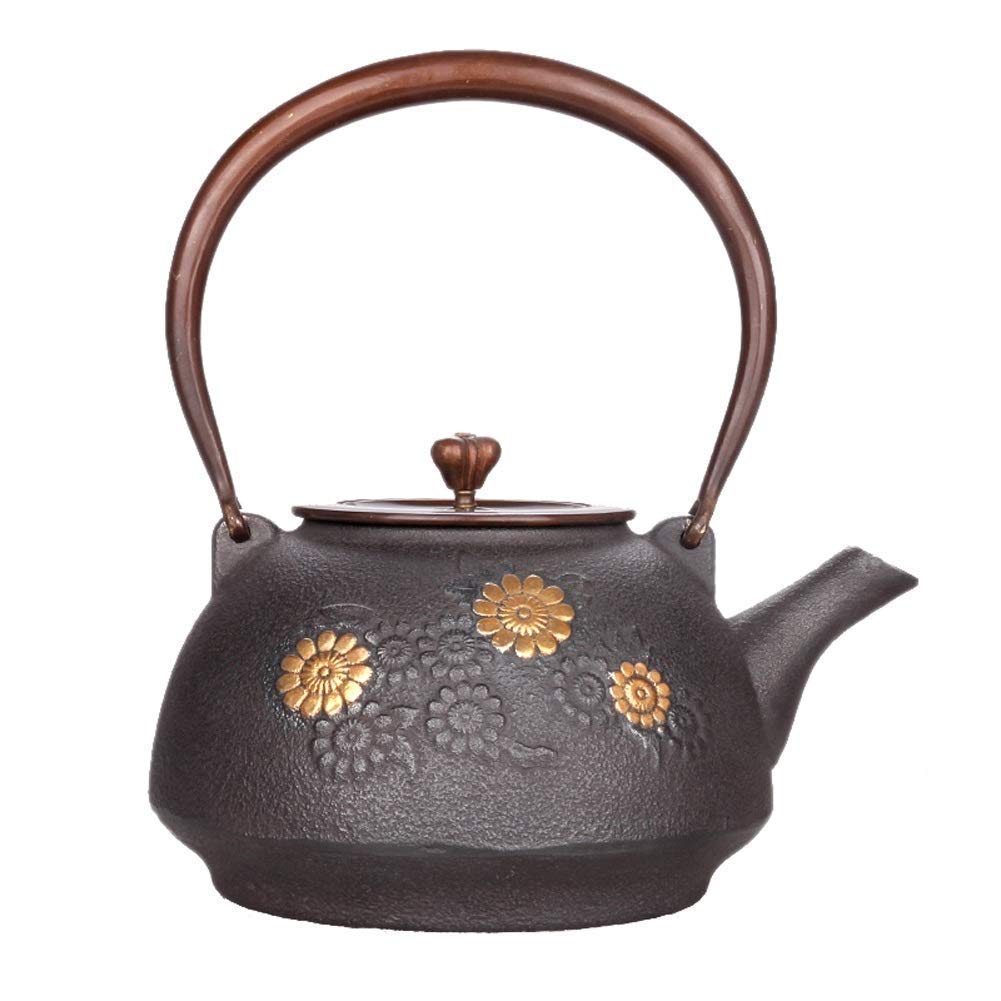 Premium Cast Iron Teapot with Anti-Rust Ceramic Coating & Copper Lid - 1200ml Japanese Tetsubin Tea Kettle - Handcrafted Gift Box Included - Perfect for Matcha, Herbal Tea & Home Decor