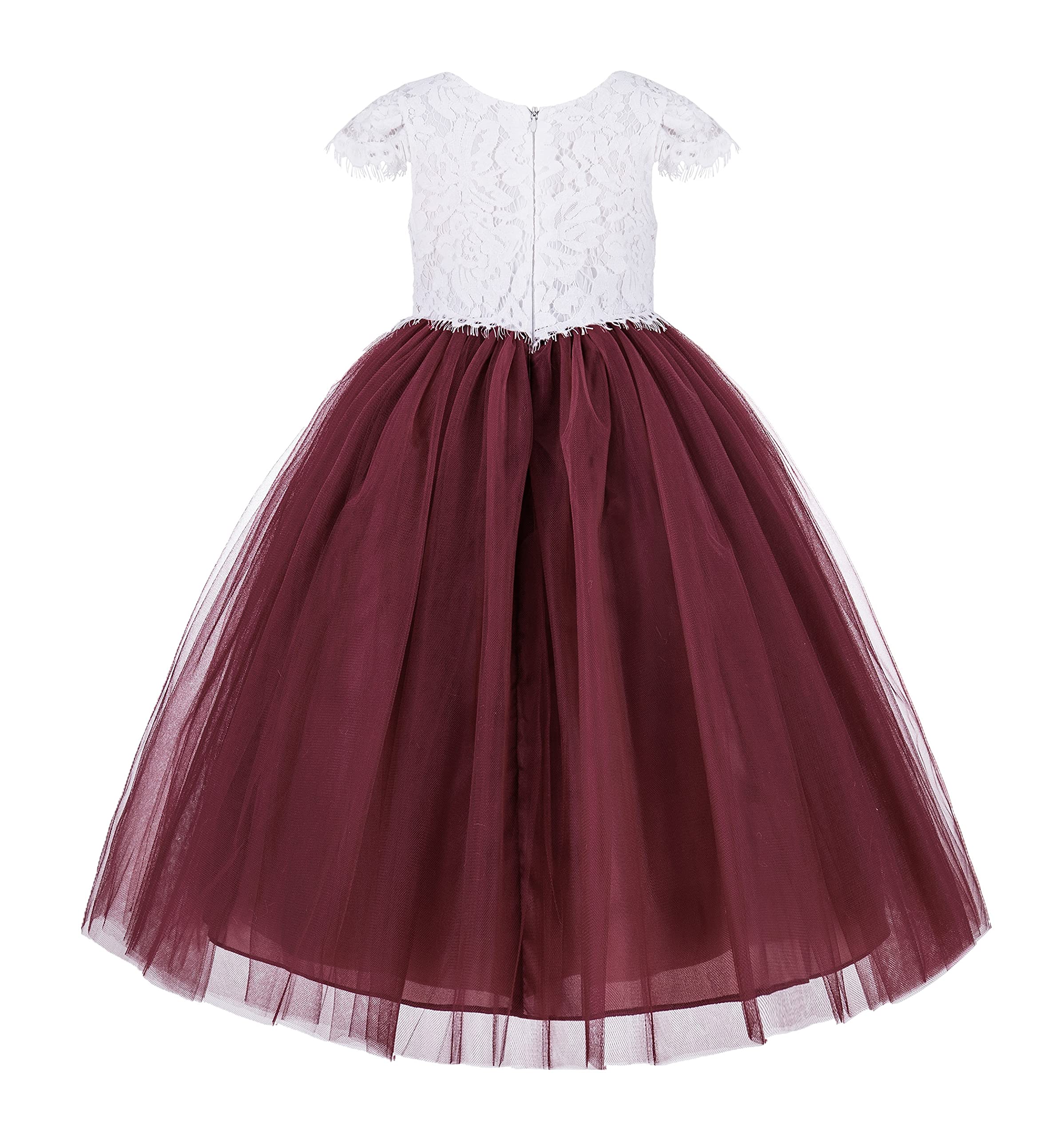 ekidsbridal Floral Lace Flower Girl Dress for Toddler Girls - Special Occasion Dresses for Weddings, Baptisms & Birthday Parties