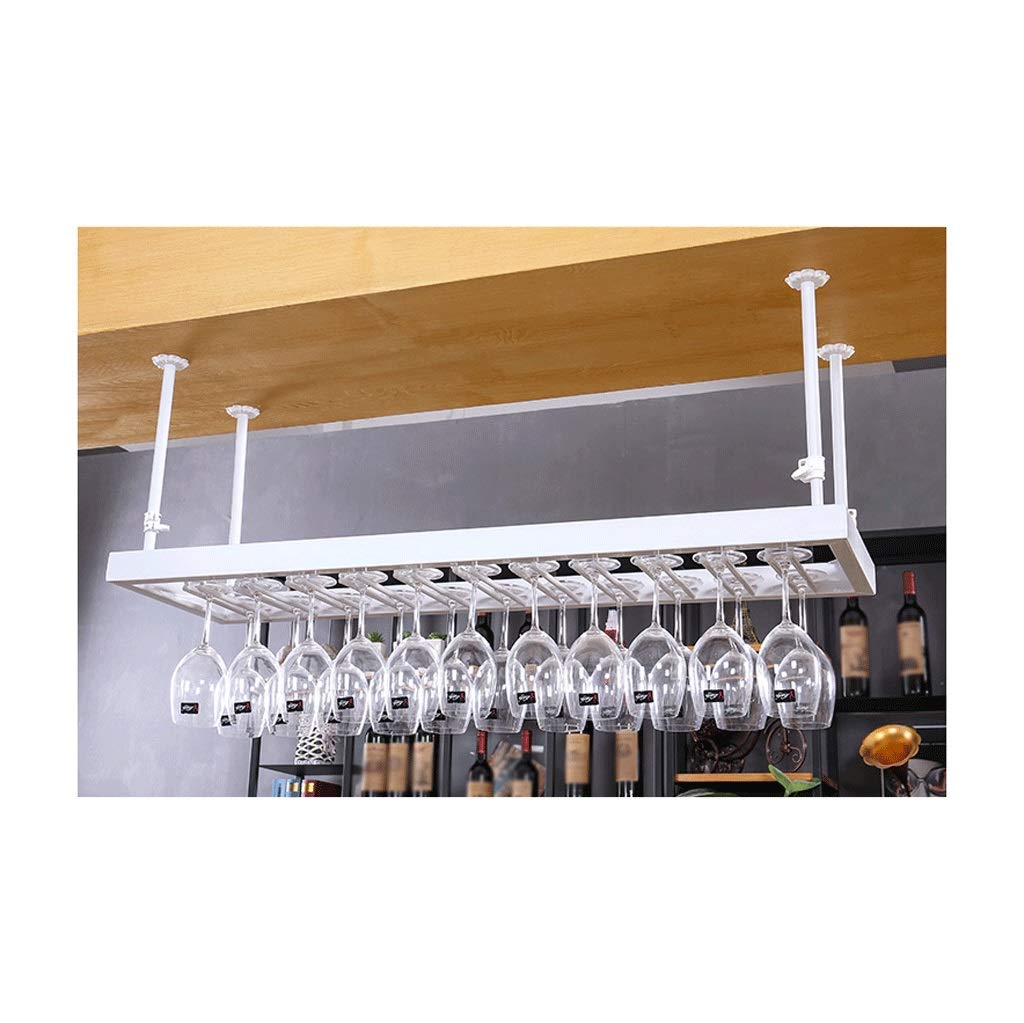 Vintage European Brass Wall-Mounted Wine Rack - 120x35cm Home Bar & Restaurant Ceiling Storage for Wine Bottles & Goblets (White/3 Colors) - Perfect for Kitchen, Dining Room & Wine Cellar Organization