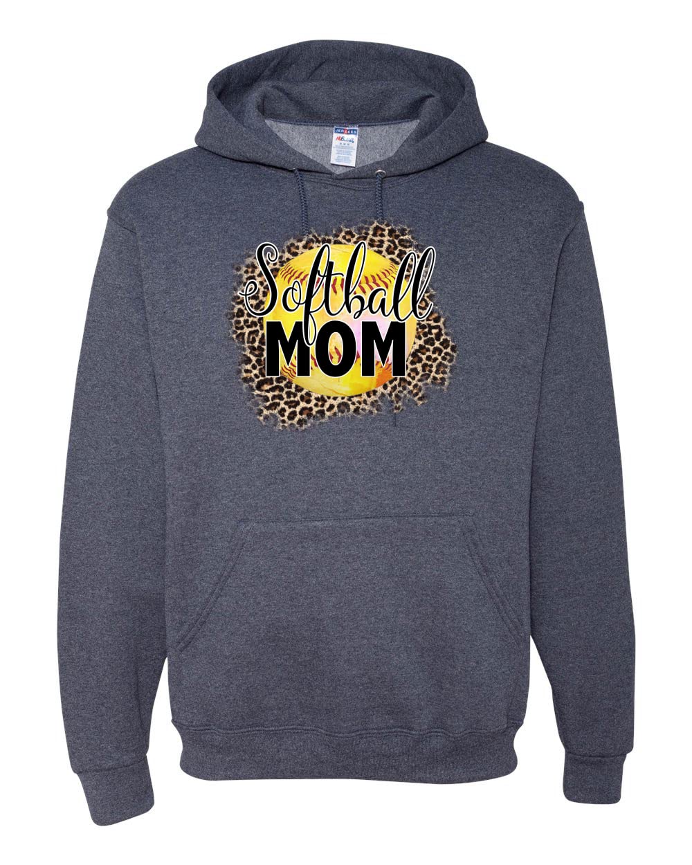 Wild Bobby Softball Mom Animal Print Graphic Hoodie - Unisex Sports Sweatshirt for Women & Girls - Perfect for Baseball Games, Team Spirit & Casual Wear