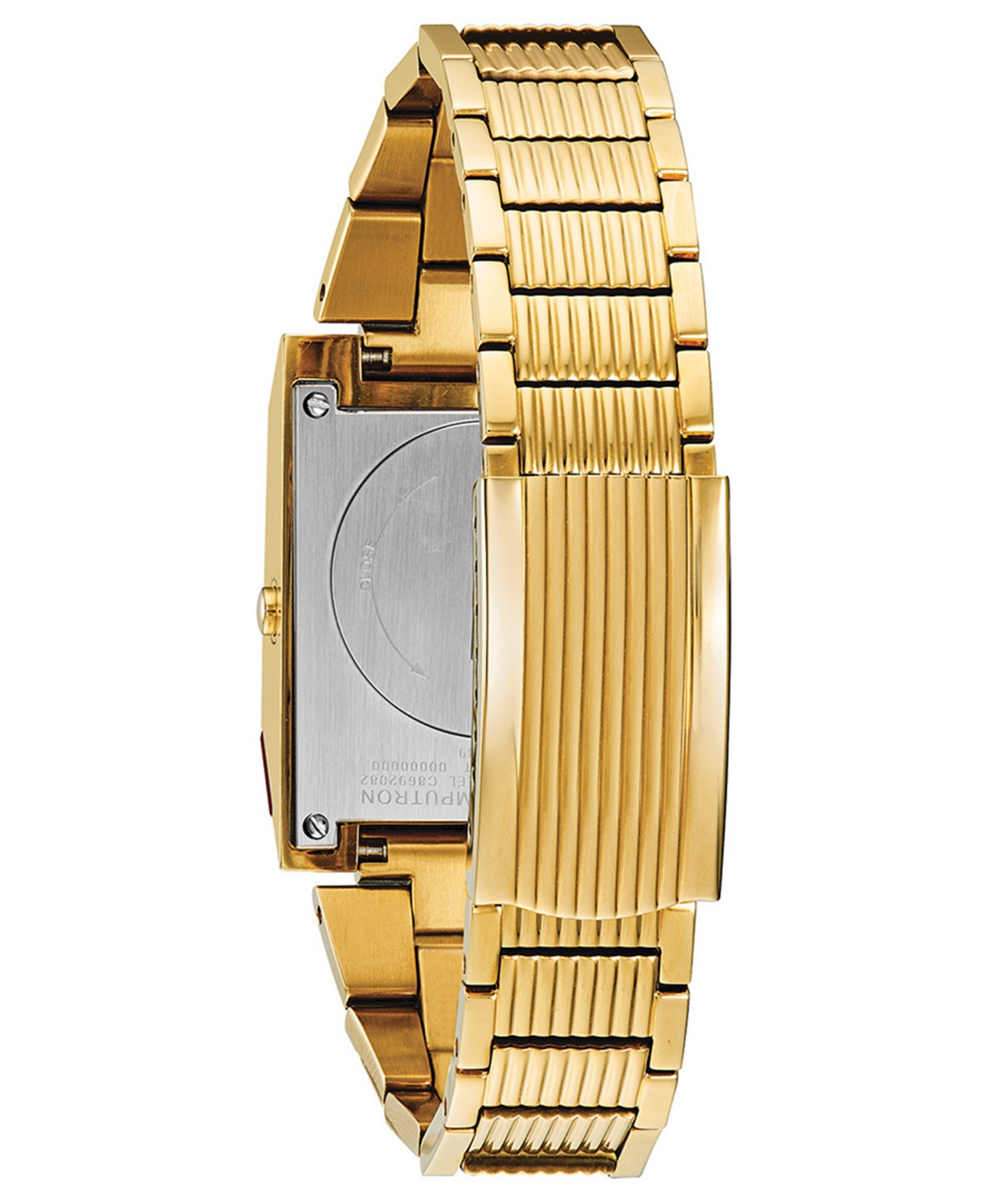 Bulova 97C1110 Digital Archive Computron Gold Stainless Steel Men's Watch - Retro LED Display, Vintage Style for Business & Casual Wear