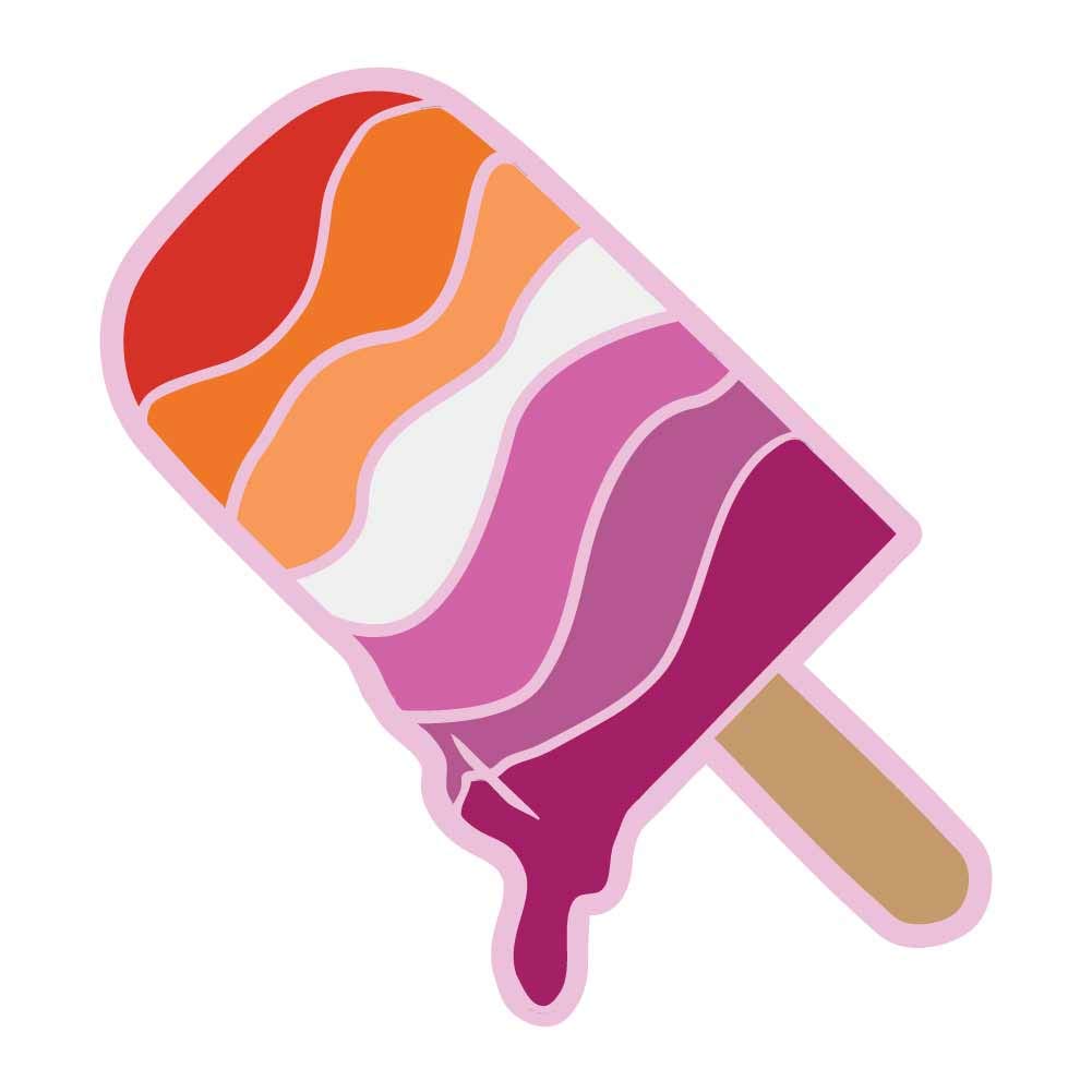 Alternate Flag Lesbian Pride Ice Pop Icecream Vinyl Decal - 4 Inch Full Color Waterproof Sticker for Cars, Laptops, Windows, Home & Office Decor - Perfect for LGBTQ+ Pride Events, Parties & Personal Expression