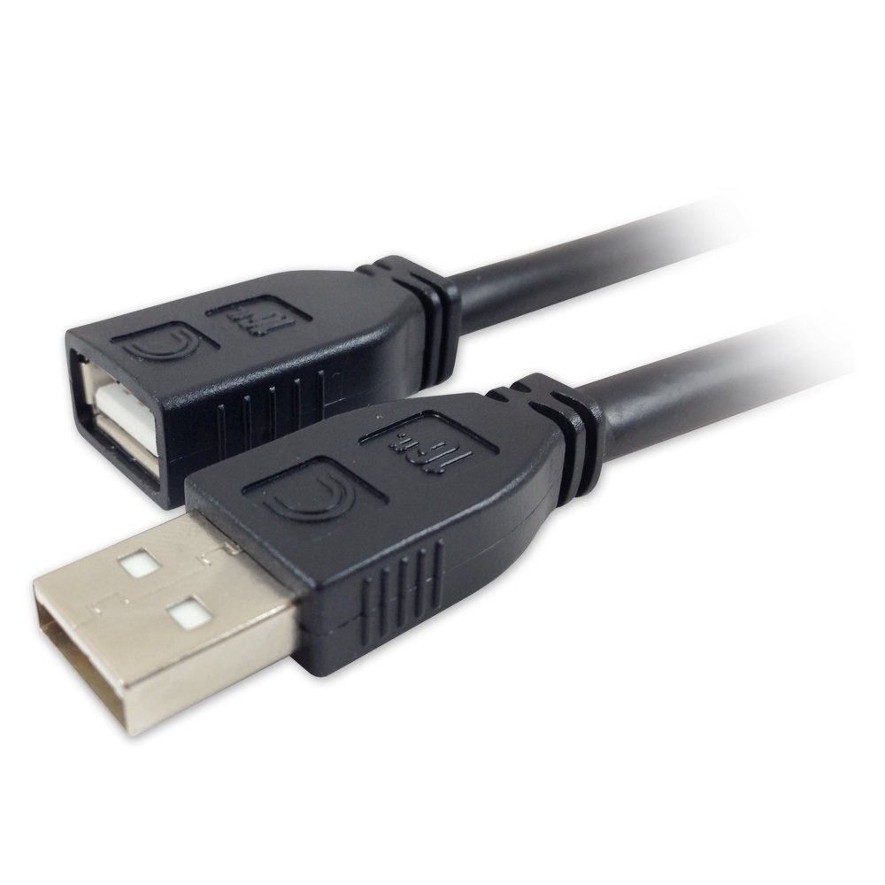 25ft Pro AV/IT Active USB 2.0 Extension Cable (Male to Female) - High-Speed Data Transfer for Computers, Printers, Scanners & Home Office Setup
