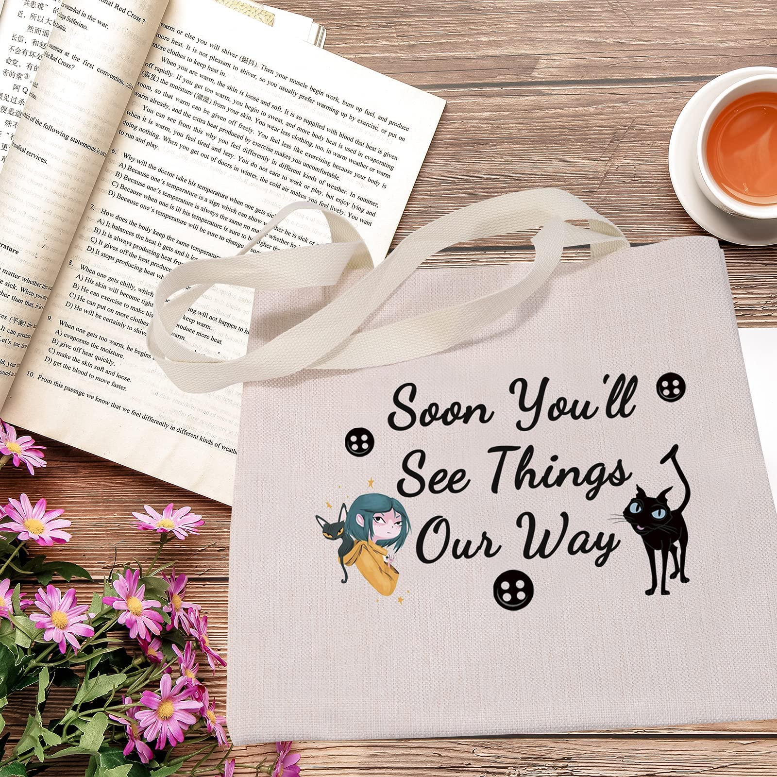 MEIKIUP Soon You'll See Things Our Way Cosmetic Bag - Fantasy Cartoon Makeup Pouch with Secret Door Design, Perfect Gift for Makeup Lovers & Thriller Fans | Great for Travel, Daily Use & Themed Parties