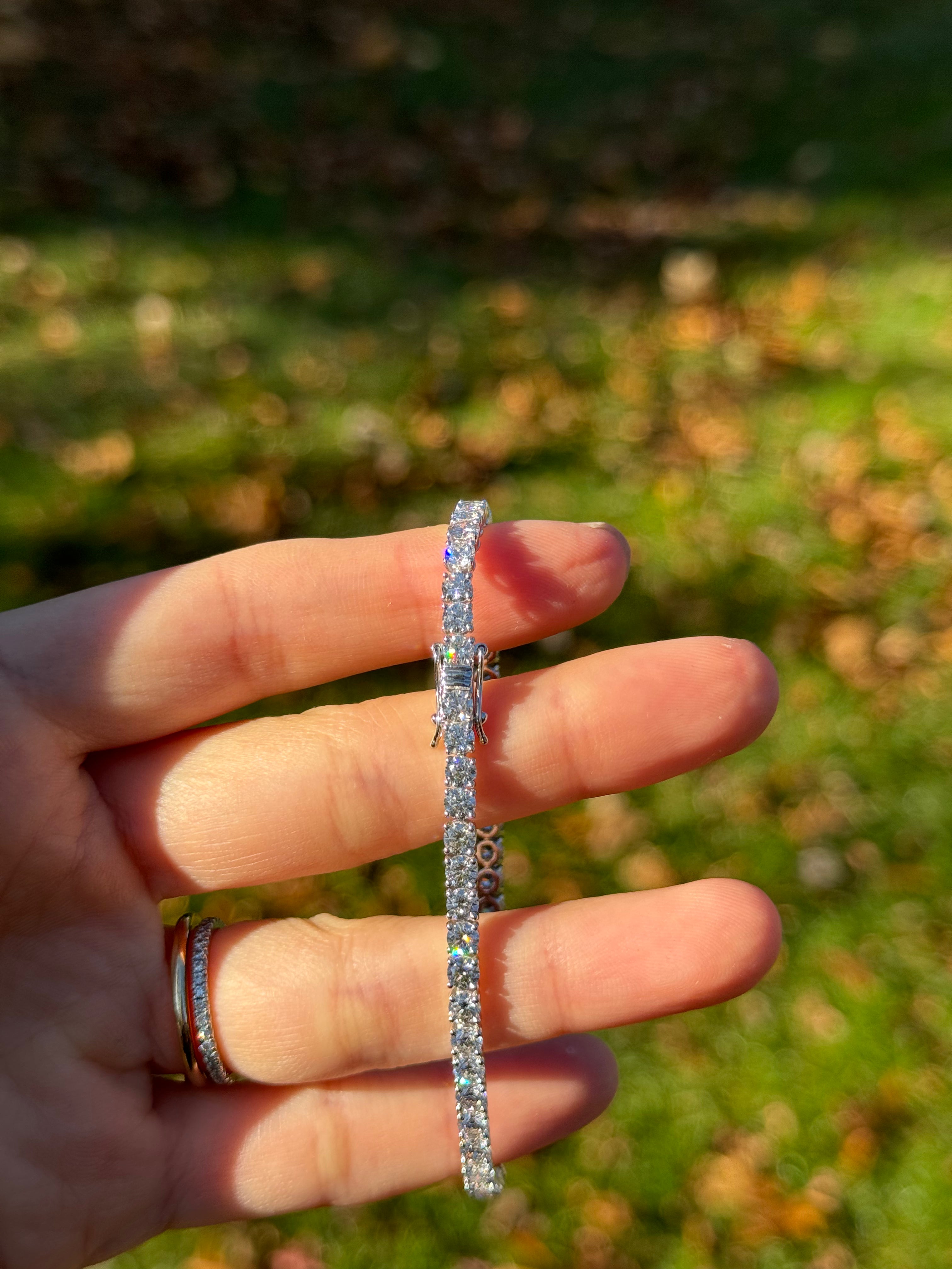 14K Gold Lab-Created 8.63ct Tennis Bracelet - EF Color VVS/VS Clarity 7 Inches for Women, Perfect for Weddings, Parties & Special Occasions