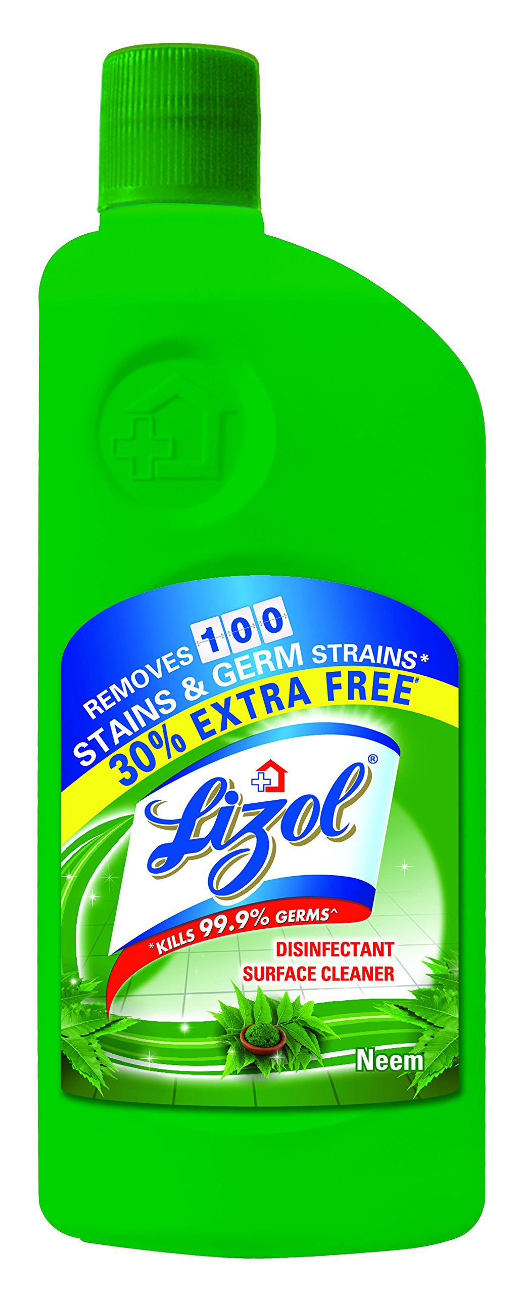 Lizol Neem Disinfectant Floor Cleaner - 500ml with 30% Extra | Kills 99.9% Germs | Safe for Tiles, Marble & Wood Floors | Ideal for Homes, Offices & Hospitals