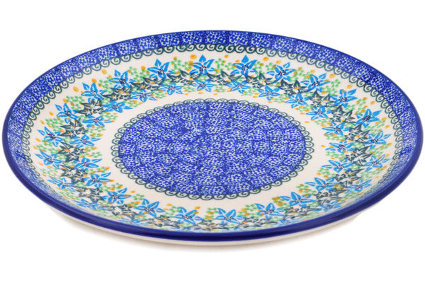 10-Piece Blue Poinsettia Dinner Plate Set - Elegant Porcelain Plates for Holiday Dining, Christmas Parties & Everyday Use