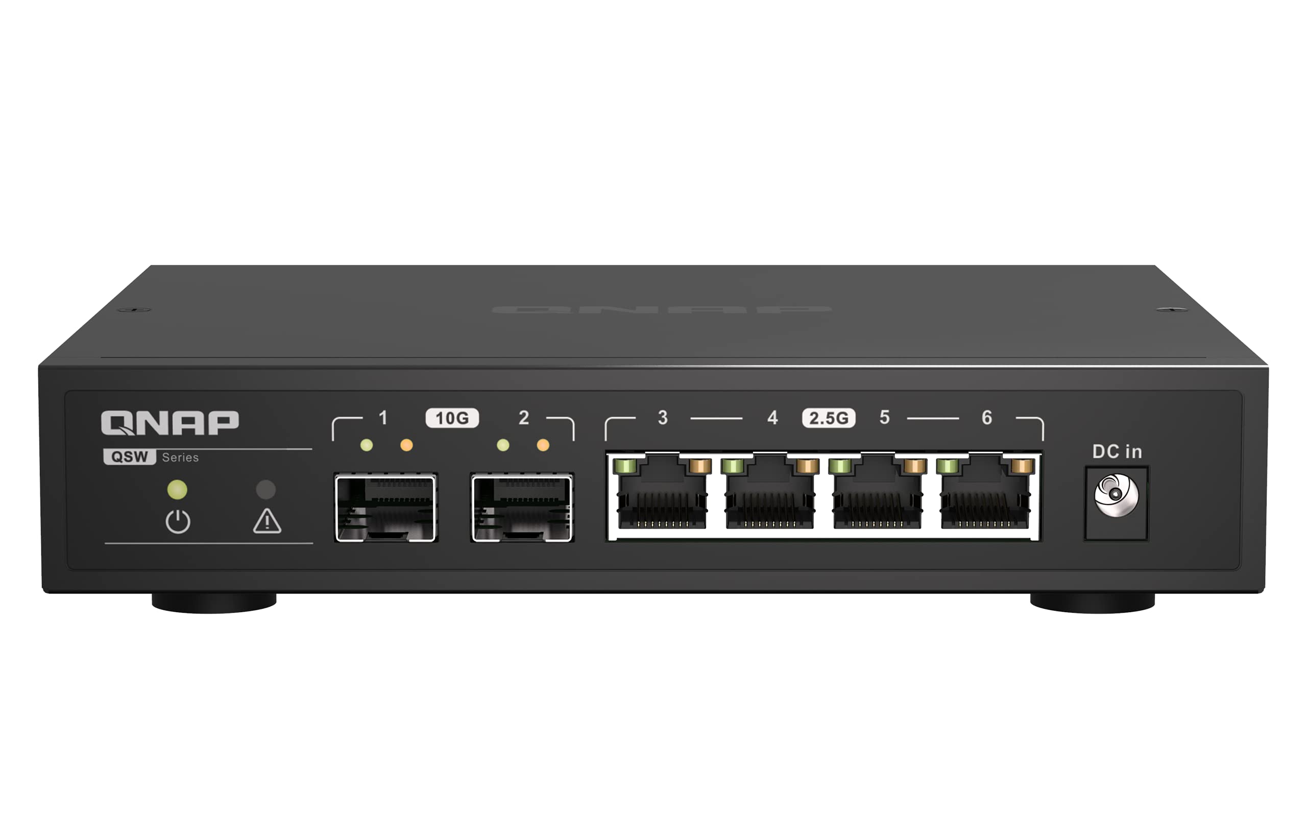 QNAP 10GbE & 2.5GbE Ethernet Switch - 2-Port SFP+ & 4-Port RJ45 - High-Speed Network Switch for Home Office, Data Center & Gaming Setup