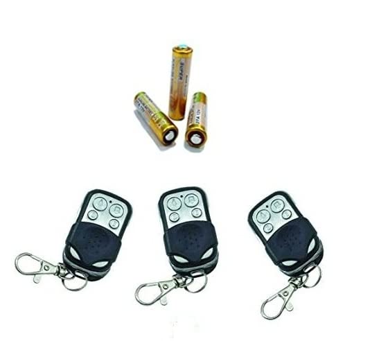 Enterelettronics 3-Piece 433.92MHz Fixed Code Remote Control Kit for Gates with 3 Free Batteries - Perfect for Home, Garage & Industrial Gate Automation