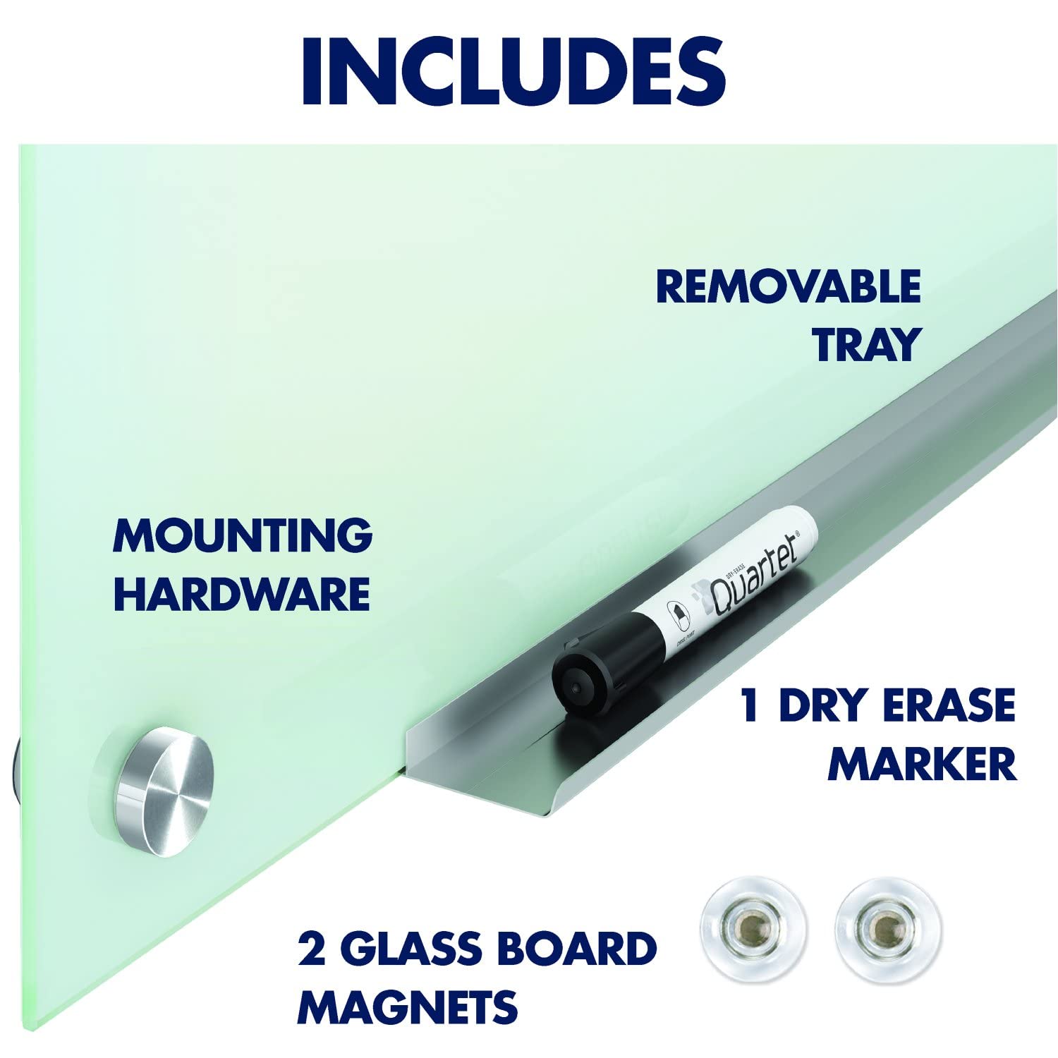 Quartet Magnetic Glass Dry Erase Whiteboard 36x24 Inches - Frameless Infinity Mounting, Premium White Surface (G3624W) - Perfect for Office Meetings, Classroom Teaching & Home Organization