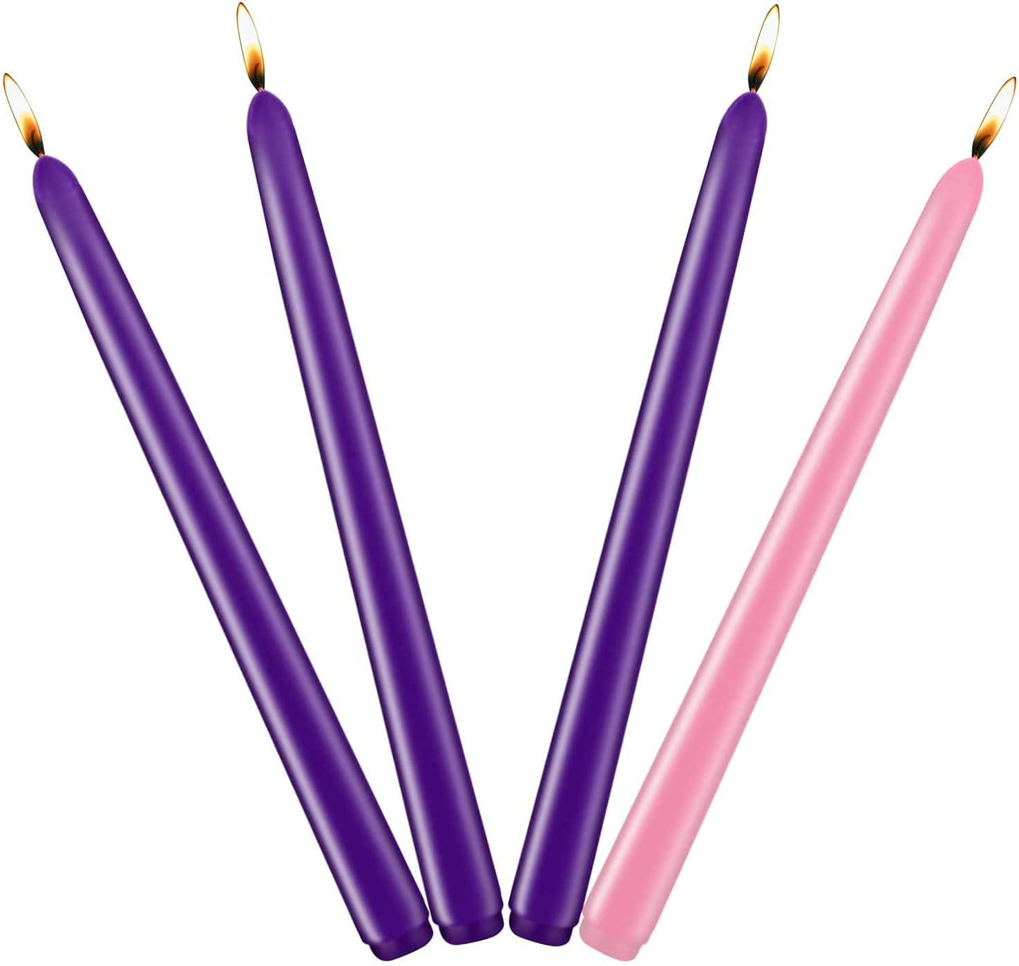 Christmas Advent Candles Set of 4 - Premium Taper Candles for Holiday Decorations, Christmas Tree, Table Centerpiece & Seasonal Celebrations - Perfect for Home, Church & Festive Gatherings