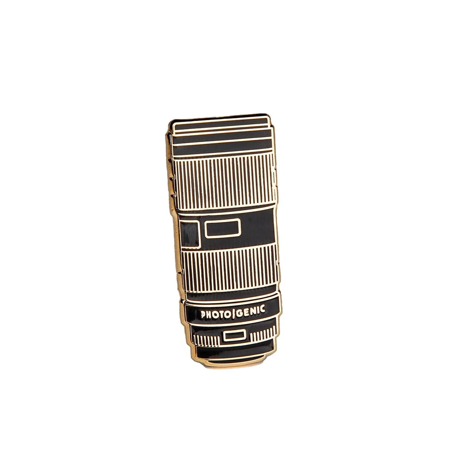 Photogenic Supply Co. Gold Telephoto Camera Enamel Pin - Vintage Photography Collectible for Hats, Jackets & Backpacks
