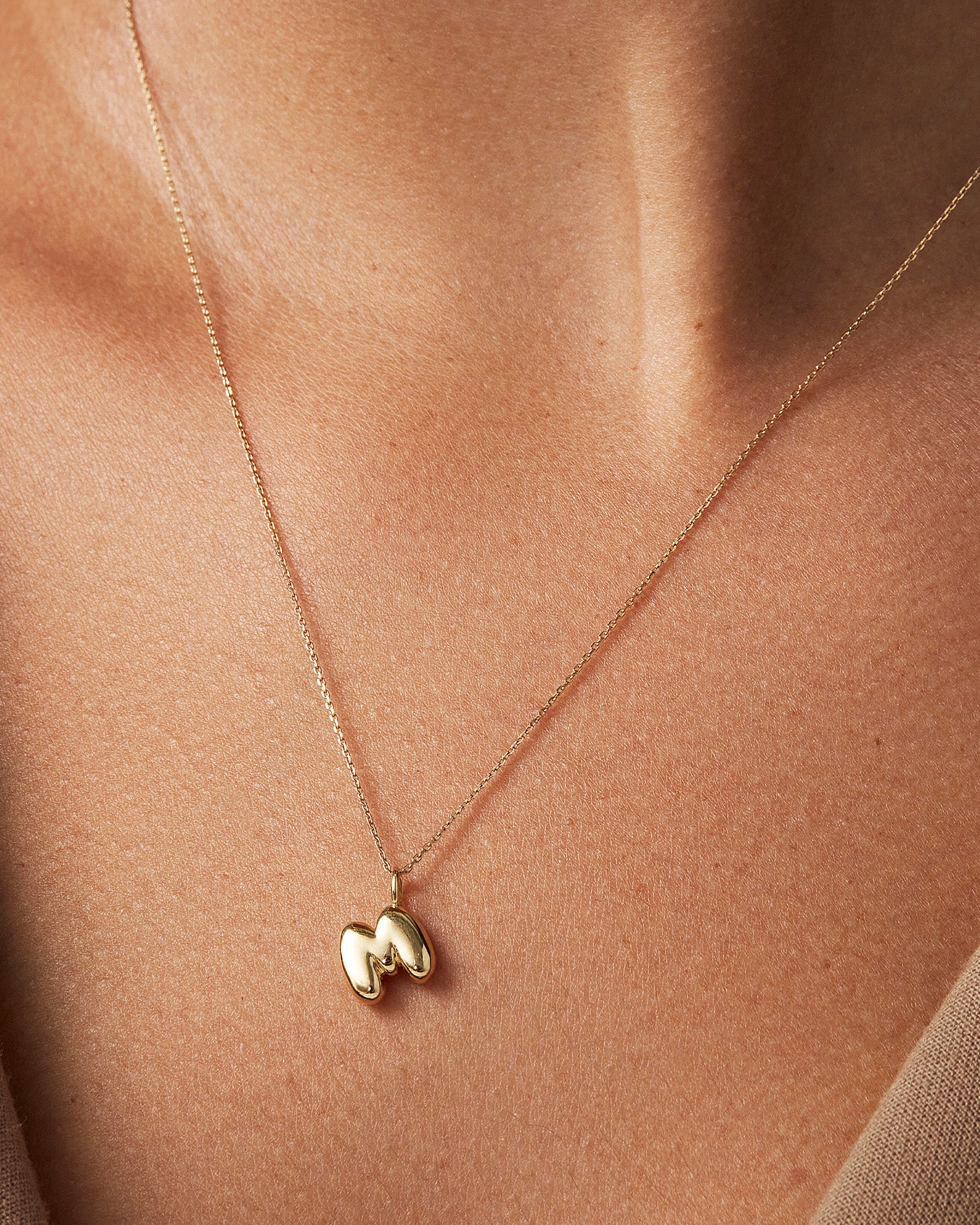 14K Gold Bubble Letter Necklace - Personalized Initial Pendant for Women - Perfect for Birthdays, Anniversaries & Everyday Elegance