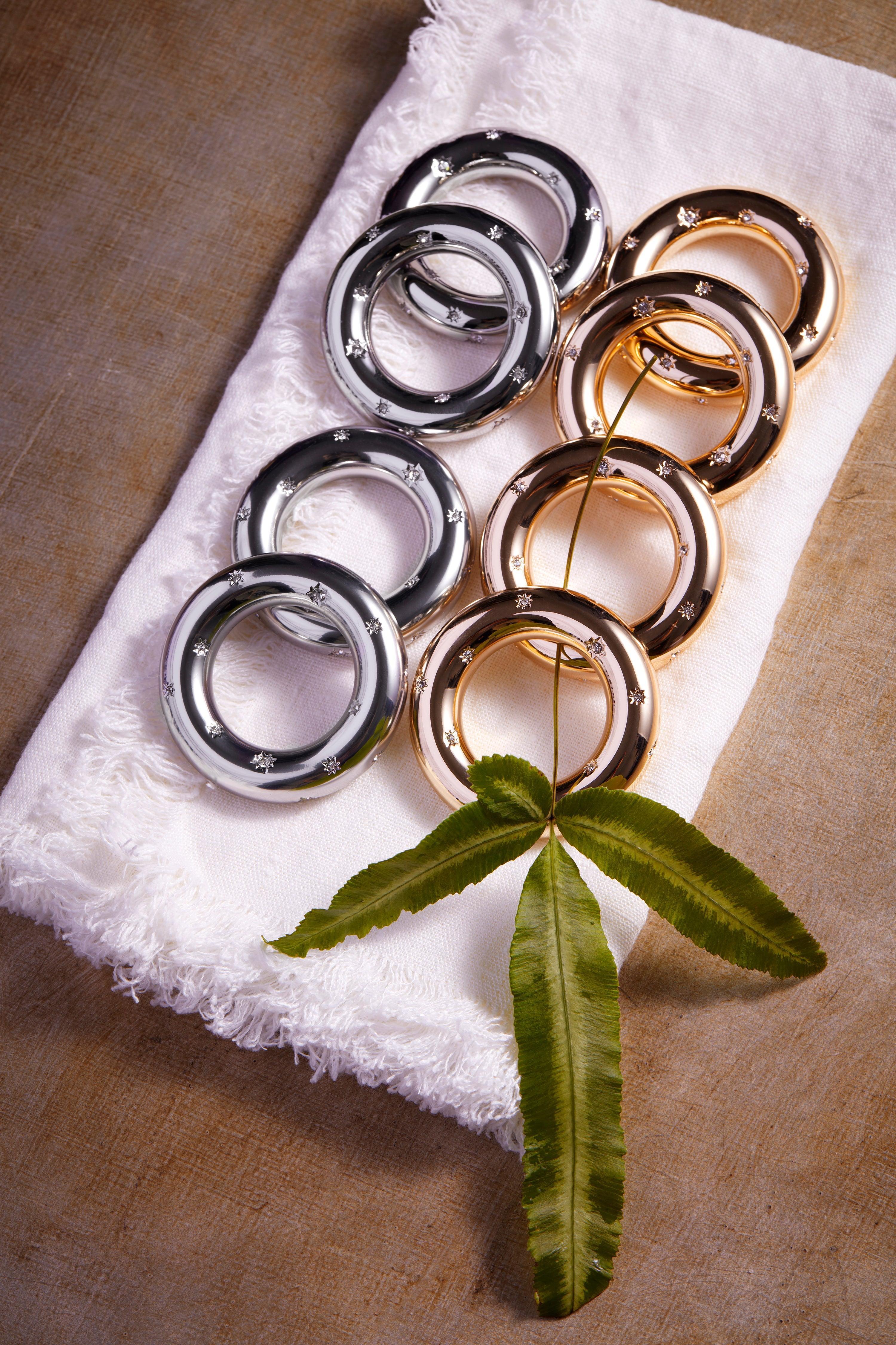 Stars Napkin Jewels Set of 4 - Elegant Table Decor for Weddings, Parties & Special Events