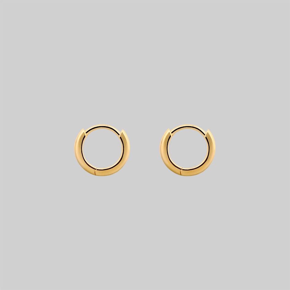 12mm Simple Gold Clicker Hoop Earrings for Women - Minimalist Everyday Jewelry for Casual & Formal Occasions