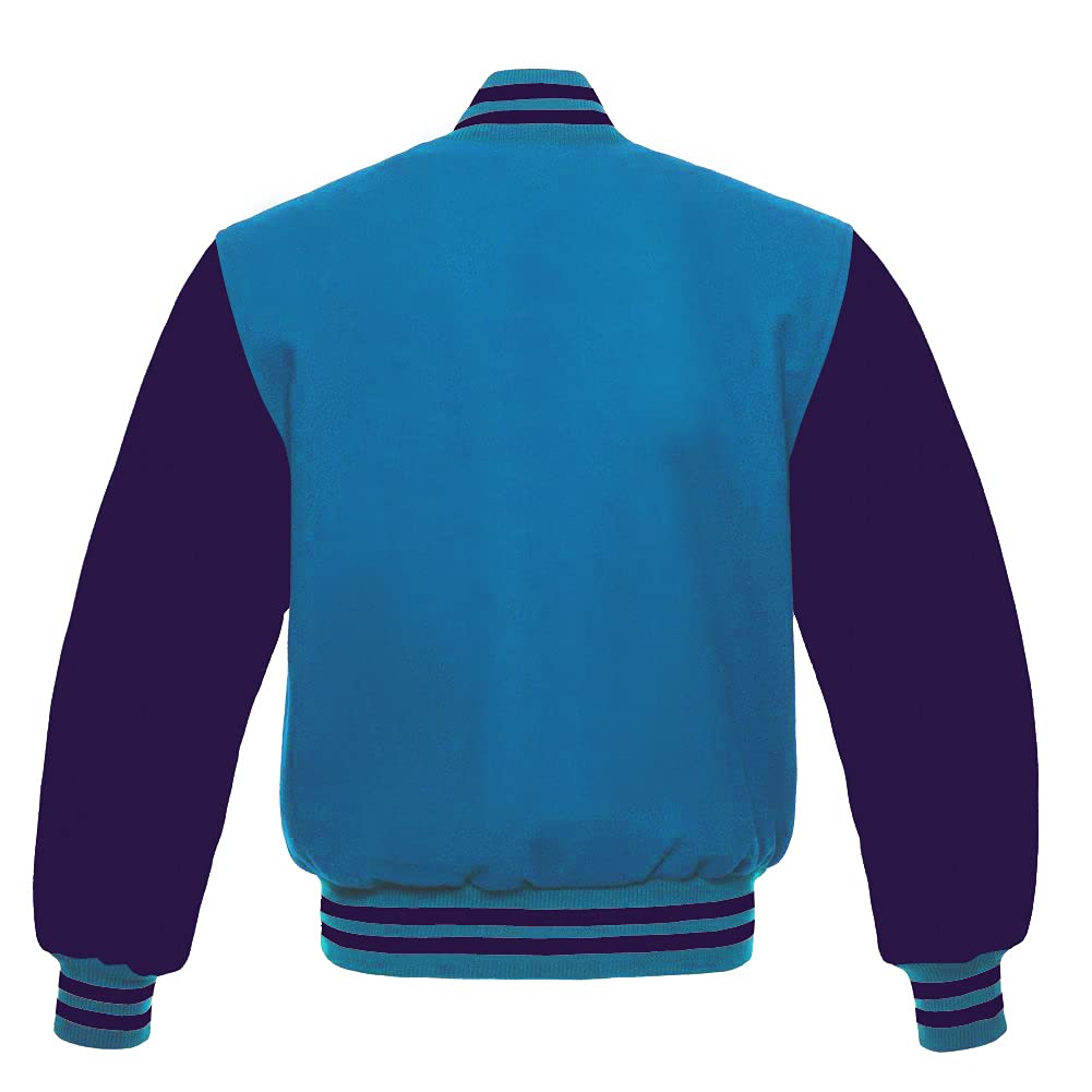 Men's Varsity Baseball Letterman Jacket - Wool Bomber Style with Purple Sleeves for School & Sports | Perfect for Baseball Games, College Events & Casual Wear