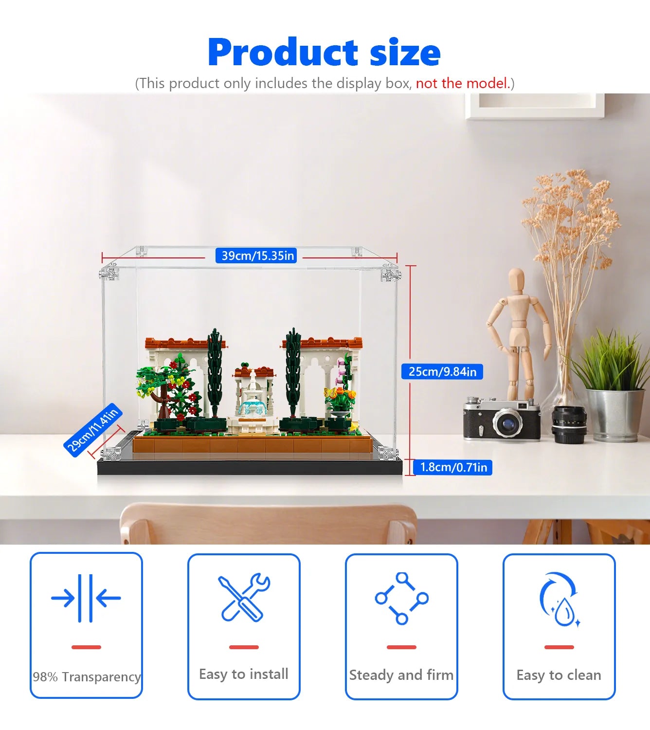 LEGO® Icons Fountain Garden 10359 Display Case - Protective Showcase for LEGO Sets - Perfect for Home Decor, Office Display & Collector's Showcase