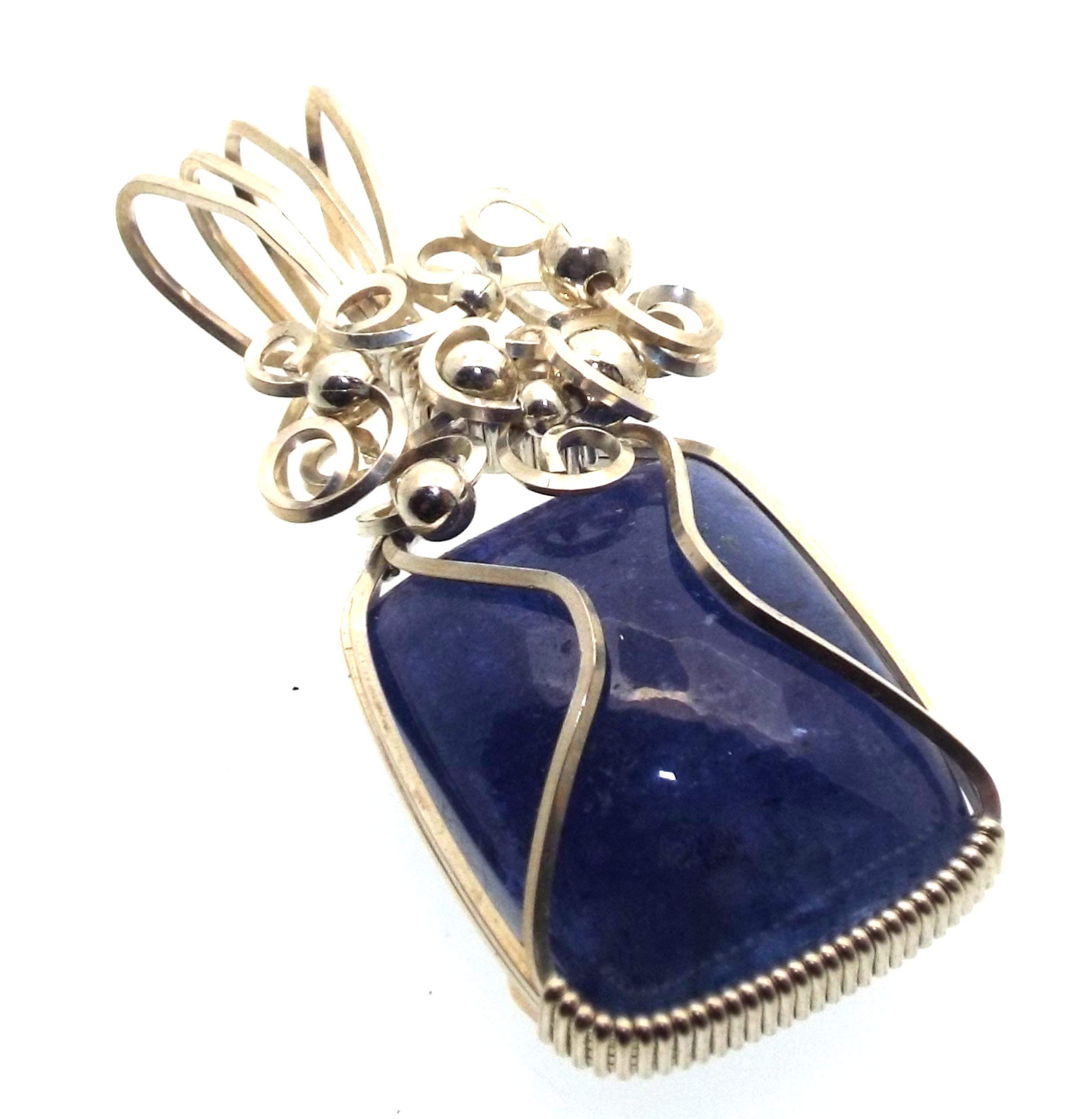 AAA Grade Tanzanite Gemstone Sterling Silver Wire Wrapped Pendant Necklace - Elegant Handmade Jewelry for Women, Gift for Her, Perfect for Weddings & Special Occasions