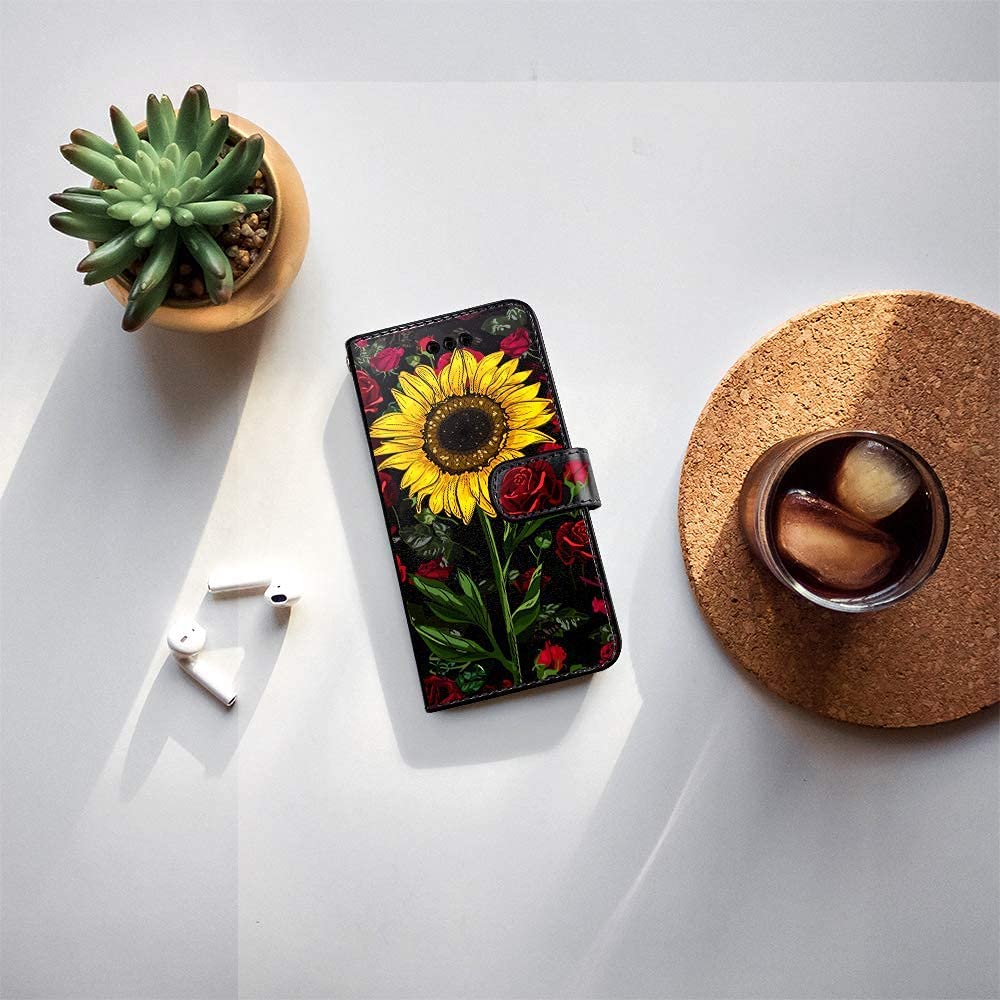 Samsung Galaxy Note 20 Ultra 5G Wallet Case with Card Slots - Floral Design (Rose/Sunflower) for Women | Perfect for Everyday Use & Travel Protection