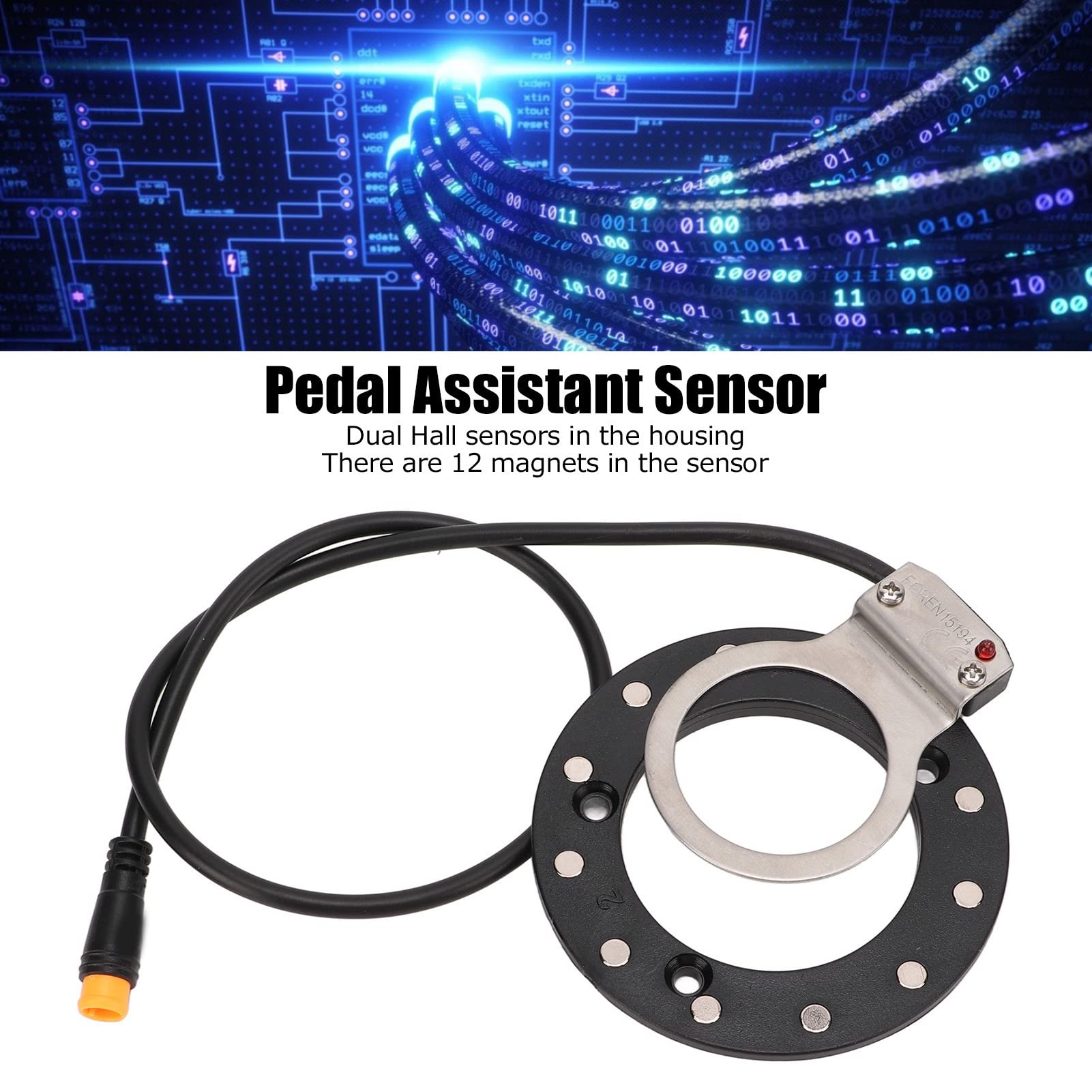 High Sensitivity 12 Magnets Right Dual Hall Sensor Electric Bike Pedal Assist Sensor - Perfect for E-Bike Conversion Kits & DIY Electric Bicycle Upgrades