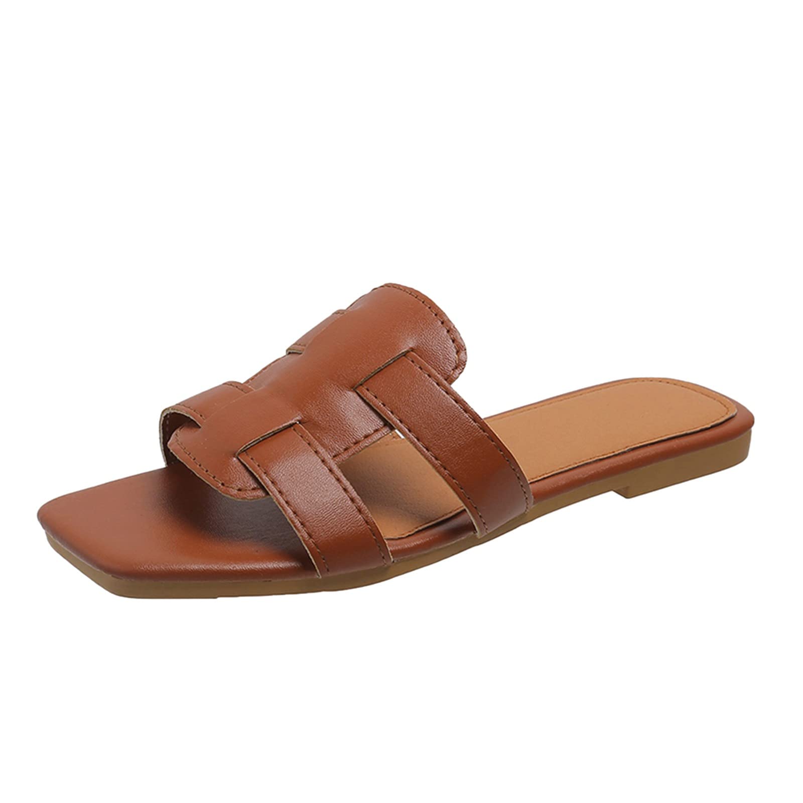 Women's Casual Flat Slippers - Comfortable Solid Color Summer Beach Shoes for Spring & Summer | Perfect for Seaside, Poolside, and Home Relaxation
