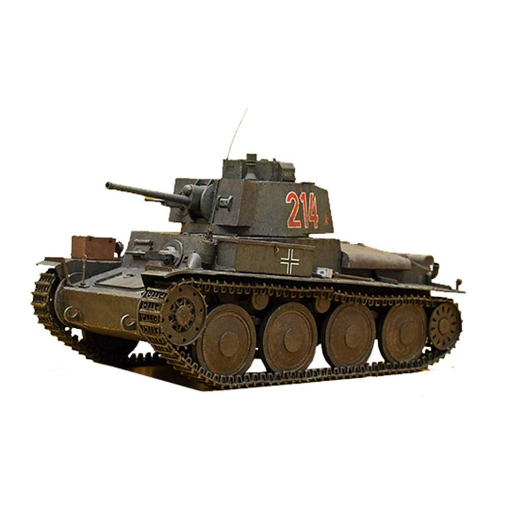 1/25 Scale German Pzkpfw 38T Light Tank Military Paper Puzzle Model - DIY 3D Puzzle Toy for Kids & Adults (7.1x3.1 Inch) - Perfect for History Enthusiasts, STEM Education & Creative Gifts