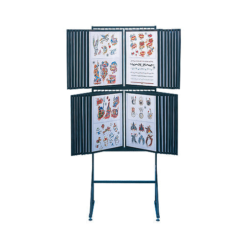 Double Sided Free Standing Flash Art Display - 18x24 Inch Panel Size with 60 Flip Display Panels | Perfect for Art Galleries, Trade Shows & Retail Stores