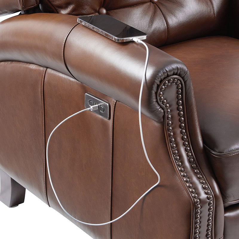 Premium Ruben Buttery Soft Leather Power Recliner Chair - Ergonomic Living Room Furniture for Relaxing, Watching TV & Napping